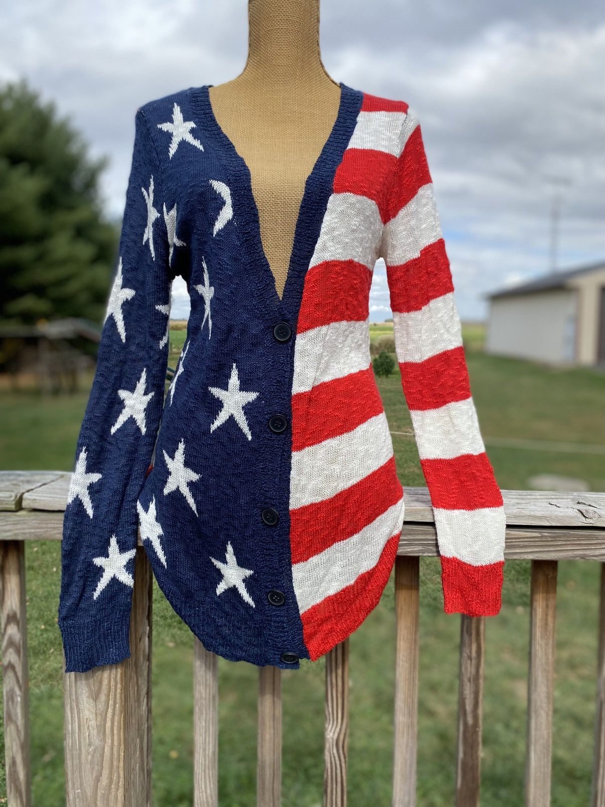 Other ANDTHEWHY Los Angeles Flag Red/White/Blue Cardigan Size S/M Size S / US 4 / IT 40 - 1 Thumbnail