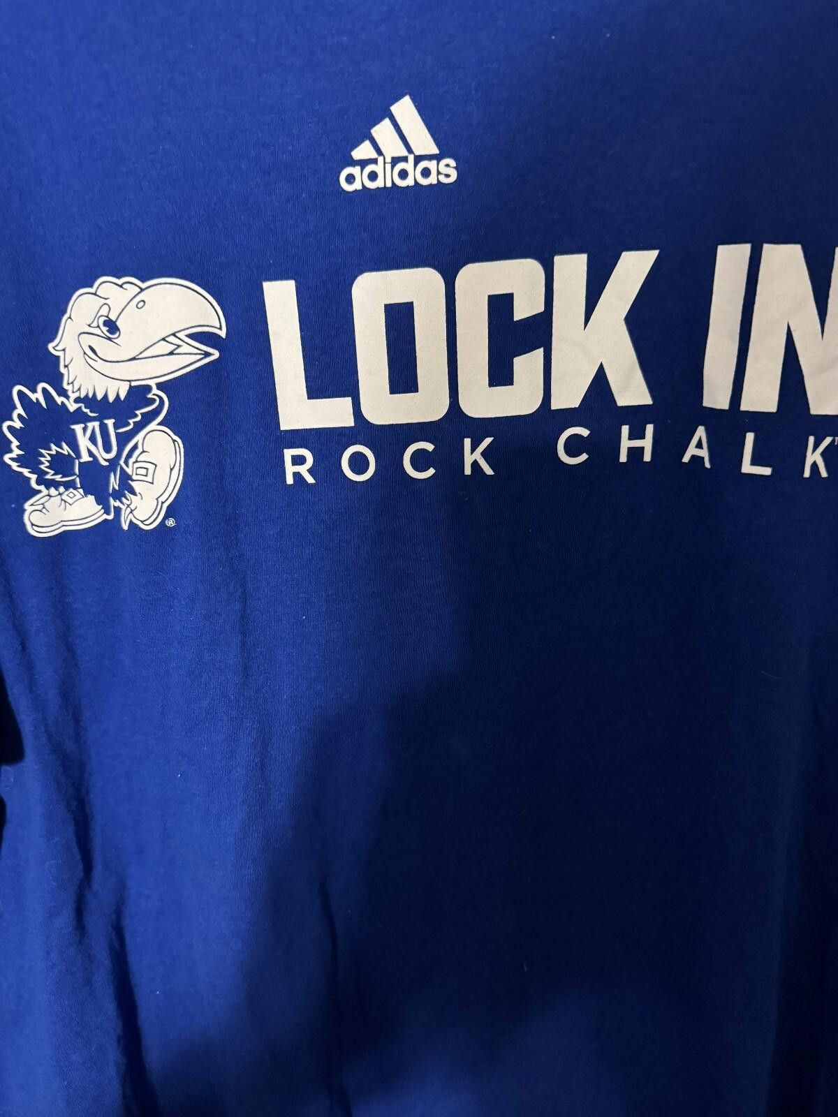 Adidas Kansas University Jayhawks KU Adidas T-Shirt Men Sz XXL Blue Size US XXL / EU 58 / 5 - 4 Thumbnail