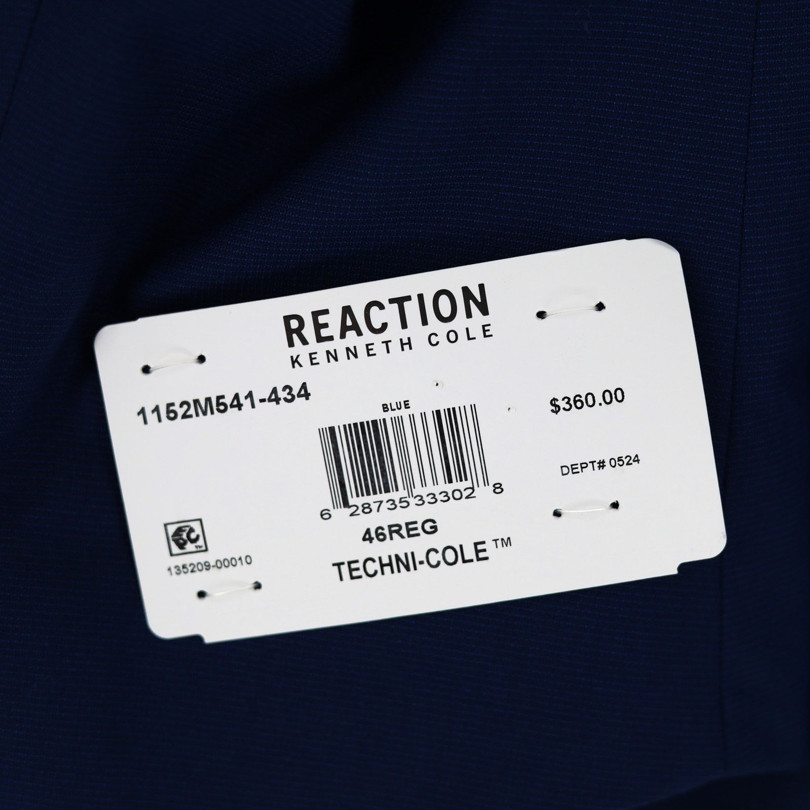Kenneth Cole Kenneth Cole Reaction Men's Blue Slim-Fit Blazer Size 46R Size 46R - 8 Thumbnail