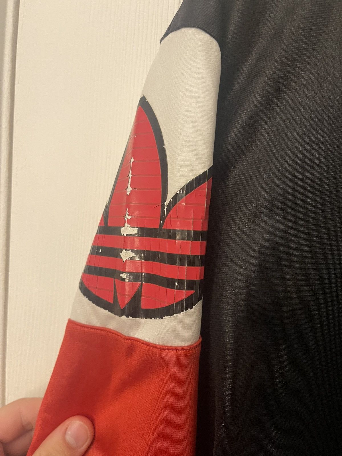 Adidas Adidas Chile 62 Faux Leather Track Jacket Black Red Size S Size US S / EU 44-46 / 1 - 6 Thumbnail