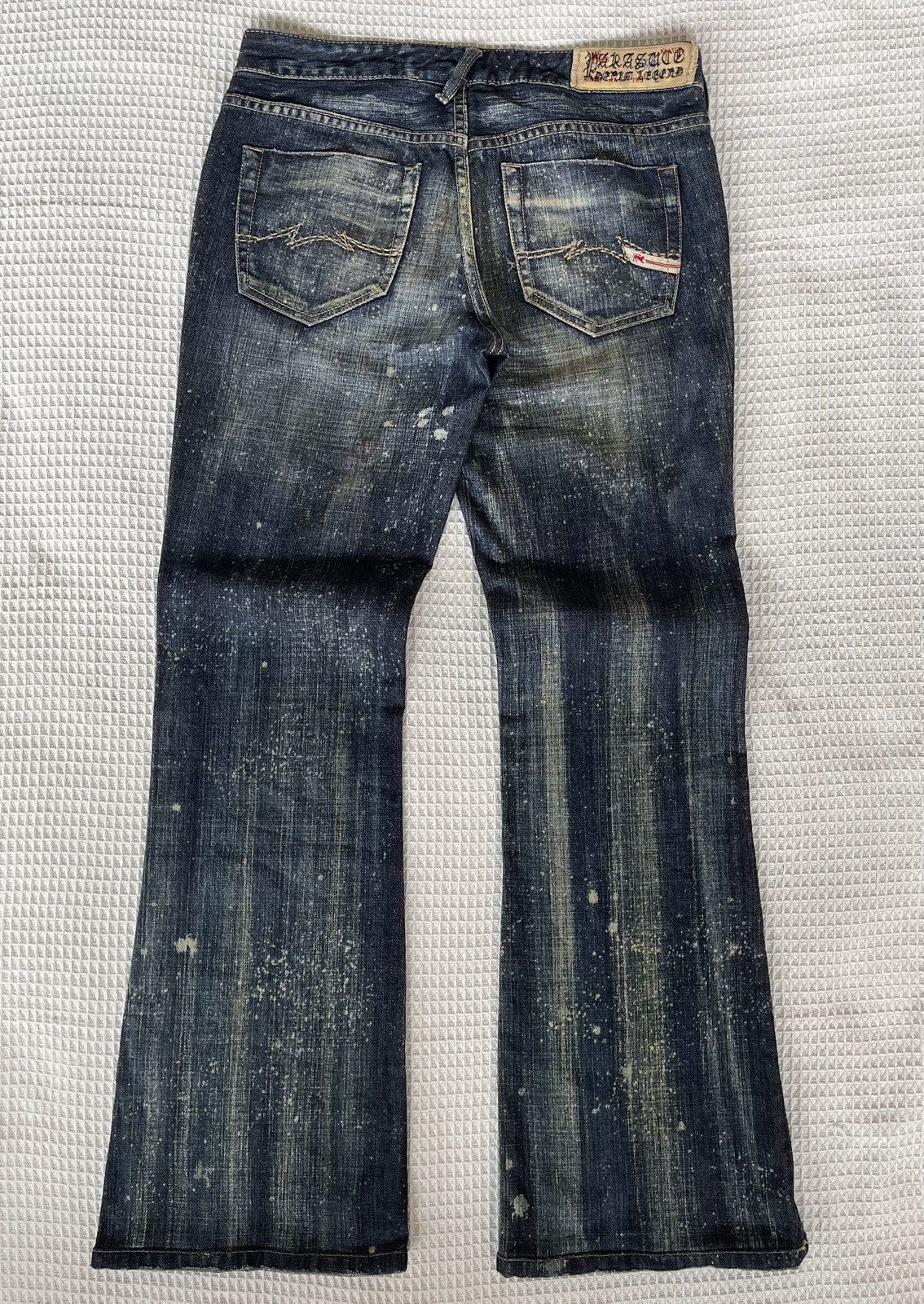 Parasuco Vintage🔥PARASUCO🔥Bootcut Rusty Blue Paint Denim Punk Size US 31 - 5 Thumbnail
