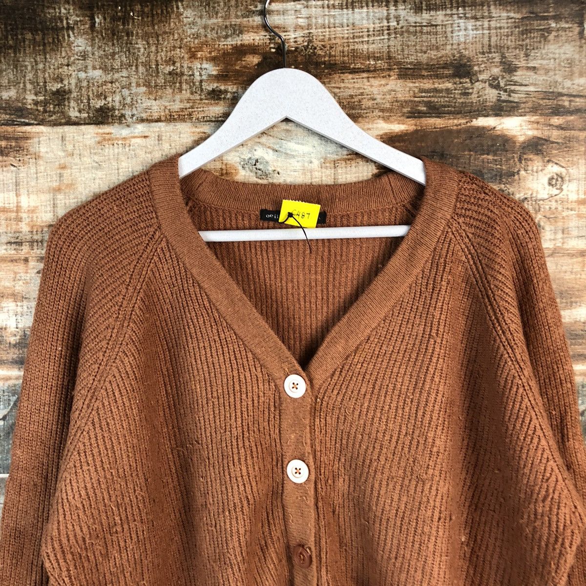 Japanese Brand DL Oeiilet Orange Cardigan Knitwear #C487 Size L / US 10 / IT 46 - 4 Thumbnail