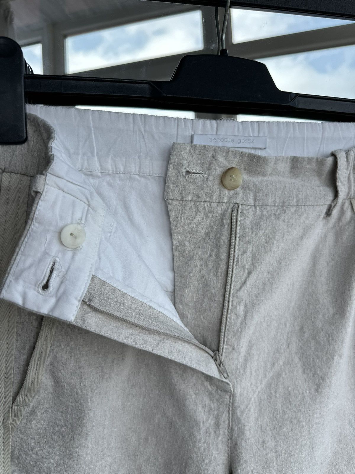 Annette Gortz Annette Görtz Beige Linen Blend Trousers Size 34 Minimalist Size 25" / US 0 / IT 36 - 9 Thumbnail