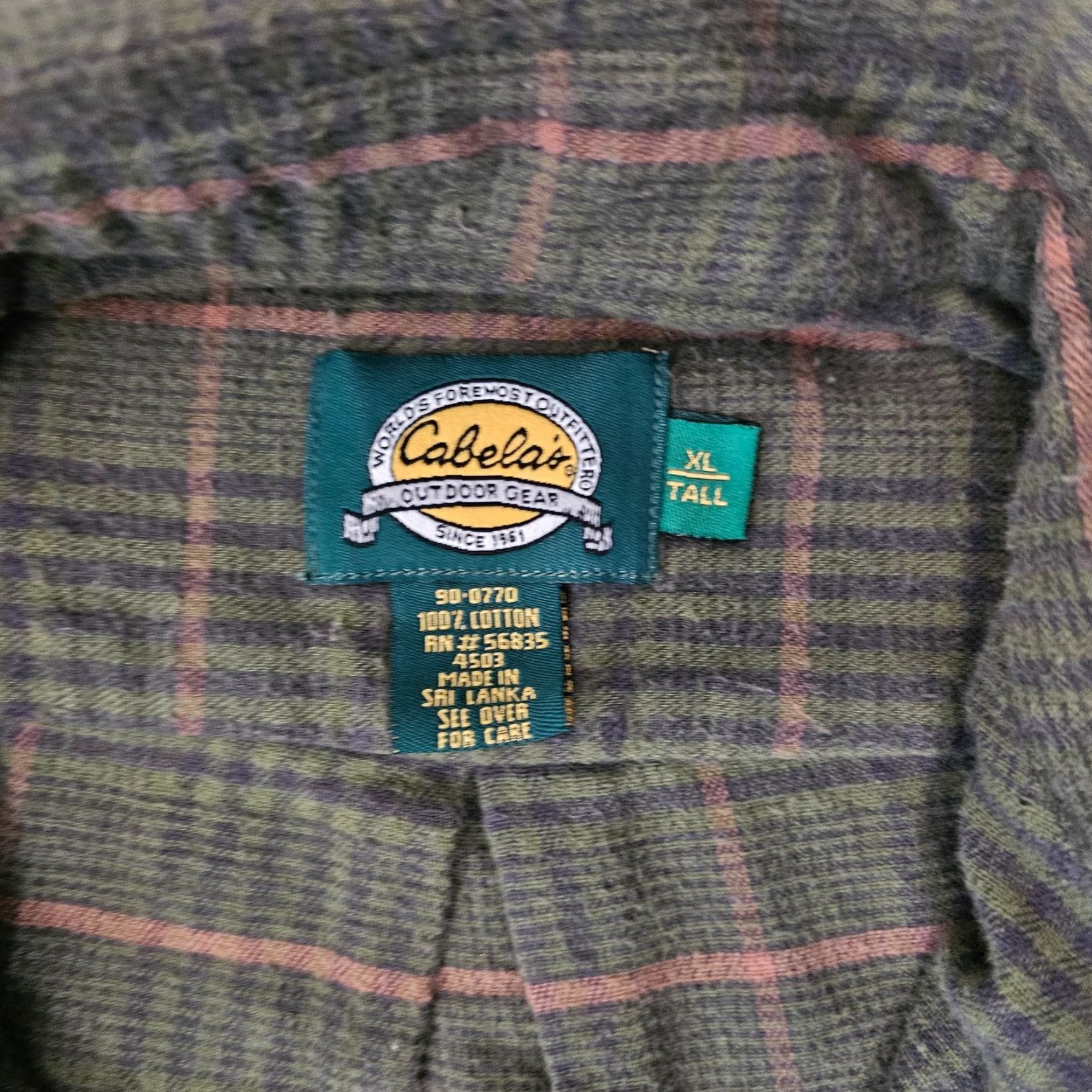 Vintage Cabela's Soft Flannel Shirt Green XL Tall Size Plaid Hunting Camping TALL Green Size US XL / EU 56 / 4 - 2 Thumbnail