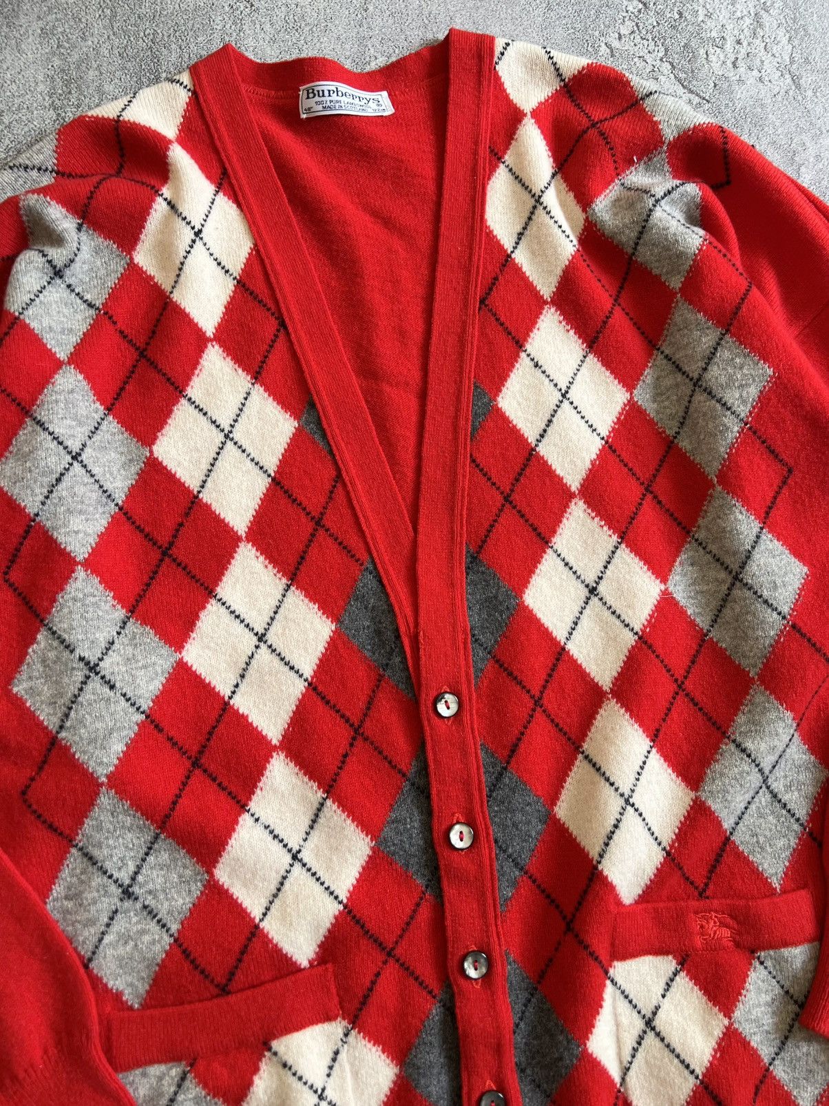 Burberry Vintage Burberry Plaid V Neck Wool Cardigan Sz 48 Sweater Size US XXL / EU 58 / 5 - 4 Thumbnail