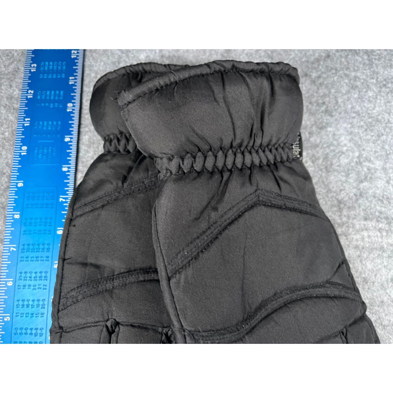 Vintage Thinsulate Glove One Size Black Polyester Insulated Waterproof Warm Wrist Men Ski Winter Size ONE SIZE - 3 Thumbnail