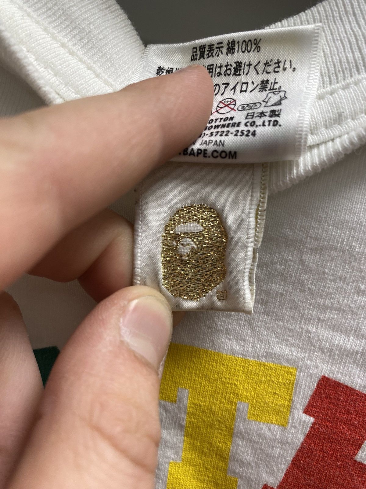 Bape Bape college colors tee Size US L / EU 52-54 / 3 - 4 Thumbnail