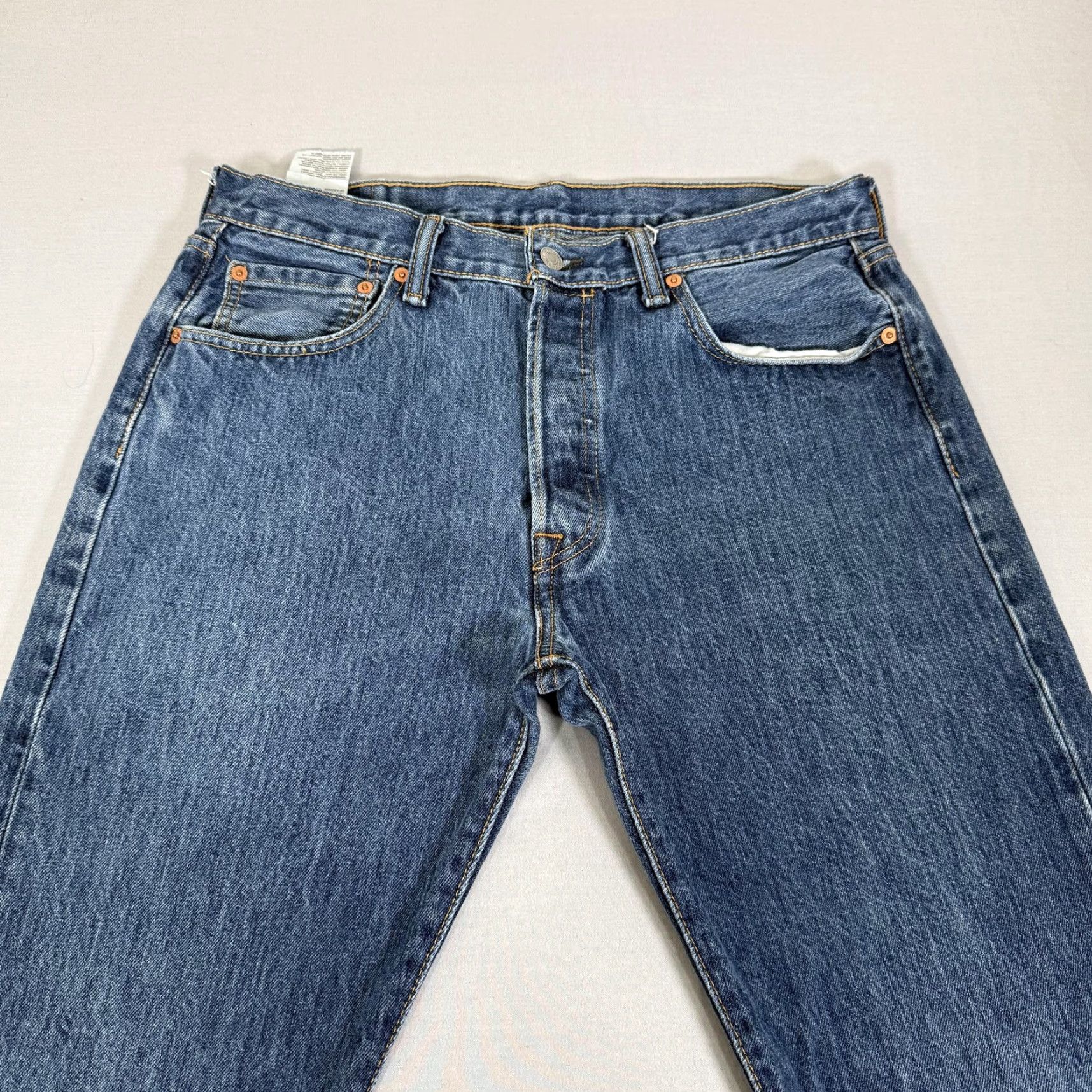 Levi's Levis Jeans Mens 34x32 Blue 501 Straight Denim Pants Western Cowboy Work Size US 34 / EU 50 - 2 Thumbnail