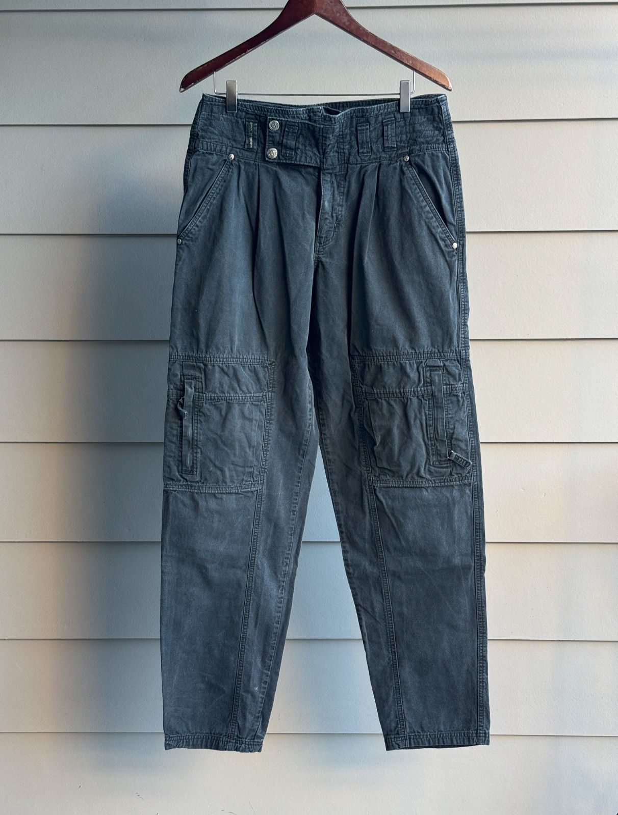 Bugle Boy Vintage 90s Cargo Pants Gray Cotton Military Grunge 34x36 Size US 34 / EU 50 - 10 Thumbnail