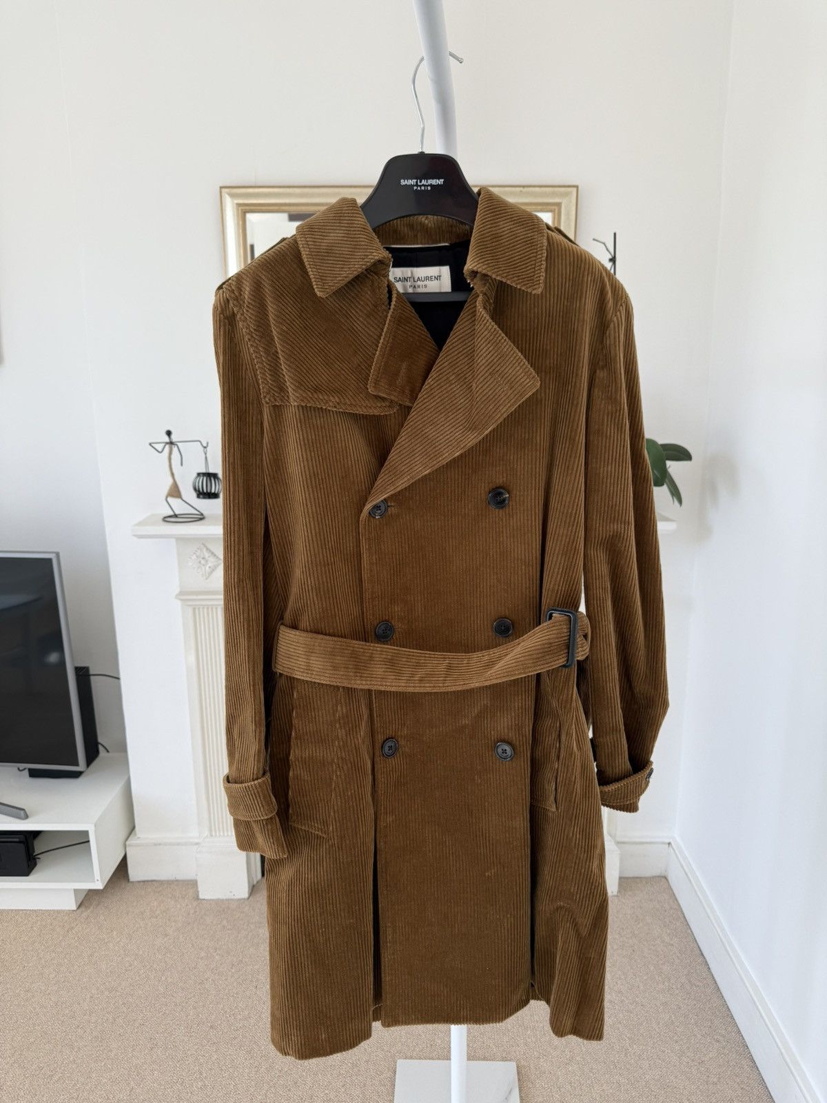 Saint Laurent Paris FW18 Saint Laurent Corduroy Belted Trench Coat Size US M / EU 48-50 / 2 - 1 Thumbnail