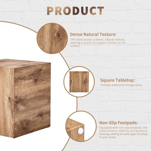 Designer × Homemade Square Stool & Coffee Tables,15.7 Inch sofa End Table, Mid C Size US L / EU 52-54 / 3 - 4 Thumbnail