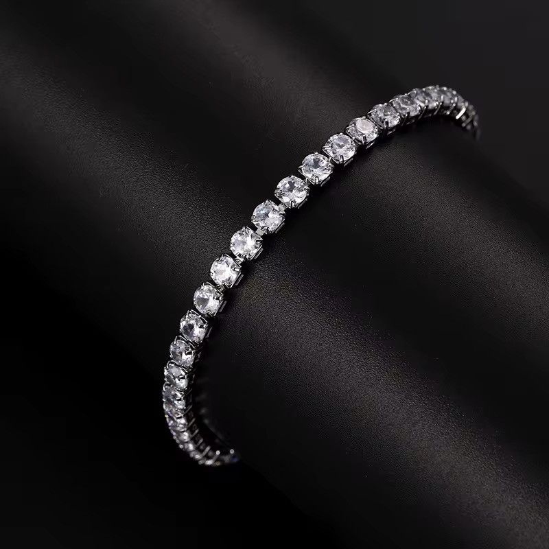 Jewelry Cubic Zirconia Crystal Tennis Bracelet Rhinestone Chain Size ONE SIZE - 3 Thumbnail