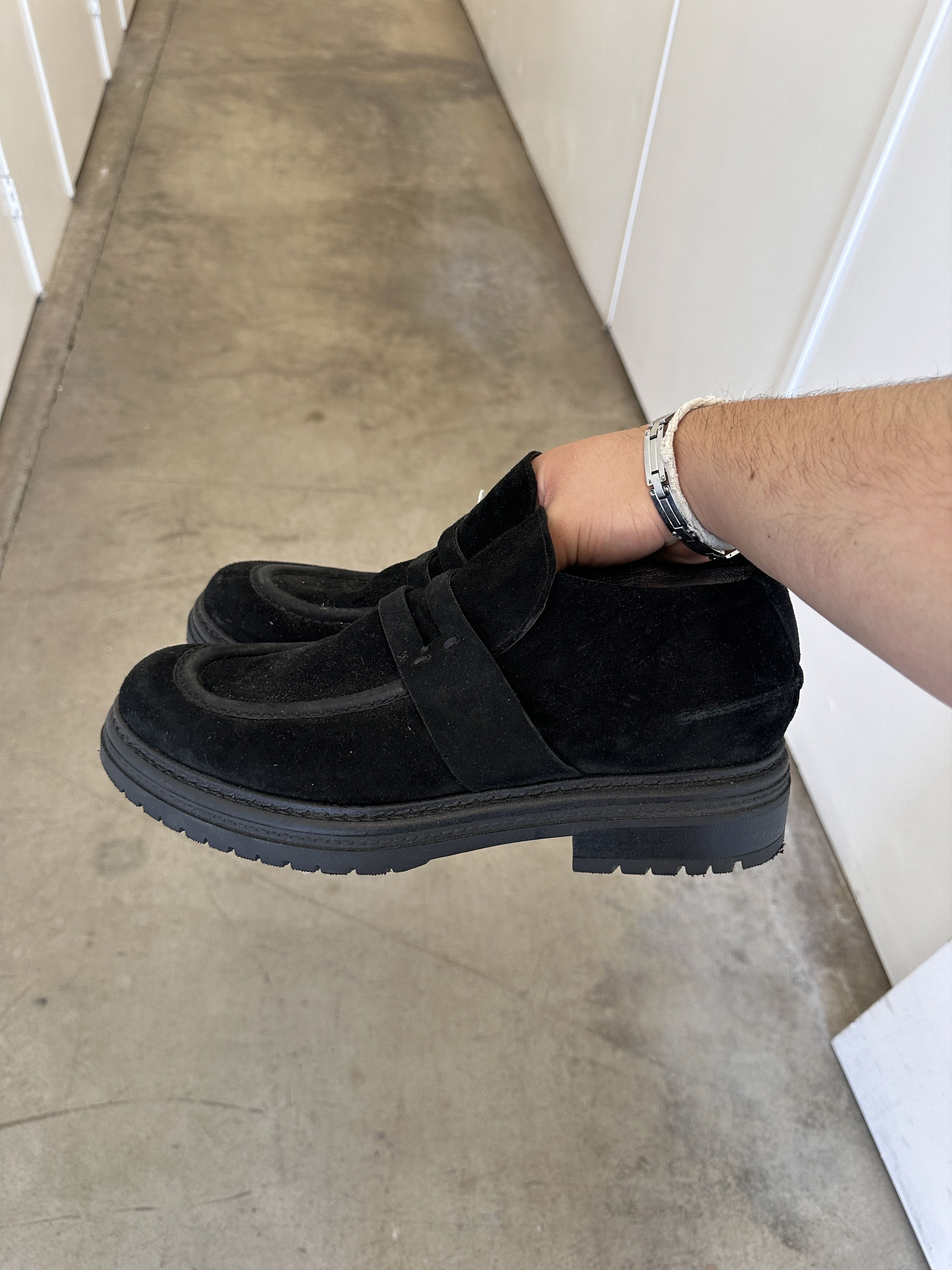 Handmade × Vintage Italian reverse Wallabee platform loafer. Size 13. 804. Size US 13 / EU 46 - 16 Thumbnail