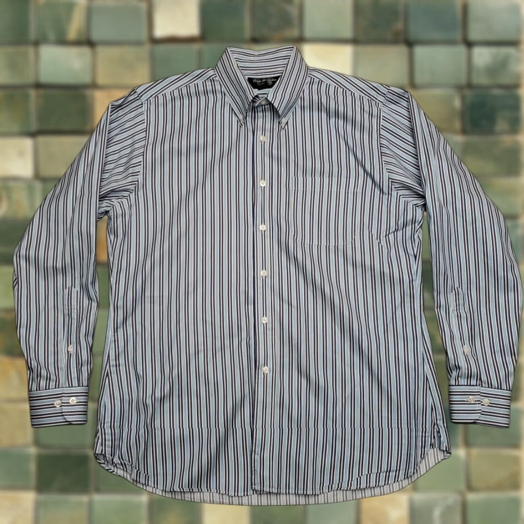 Brooks Brothers Brooks Brothers County Club Shirt Mens Large USA Egypt Cotton Slim Fit Striped Button-Up Size US L / EU 52-54 / 3 - 1 Thumbnail