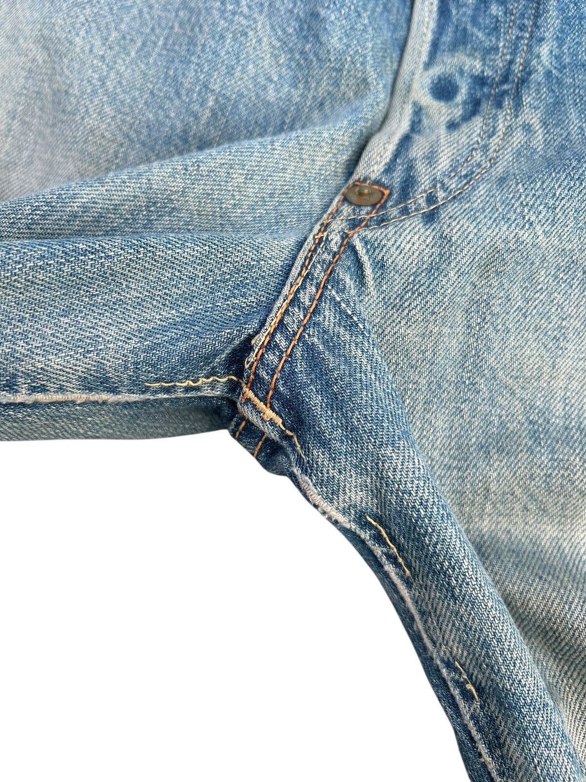 Kapital Thrashed Vintage JOE McCOY Selvedge Buckle Back Denim Jeans Size US 32 / EU 48 - 13 Thumbnail