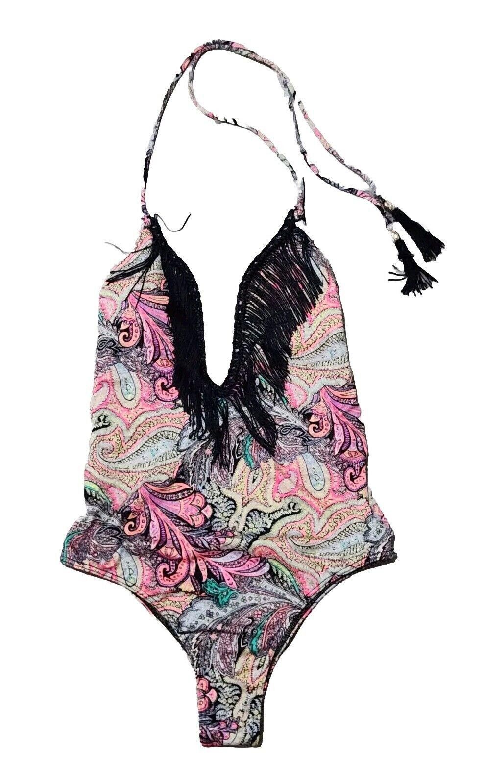 Designer Victoria Secret Swimsuit One Piece Small Paisley Fringe Size ONE SIZE - 1 Thumbnail