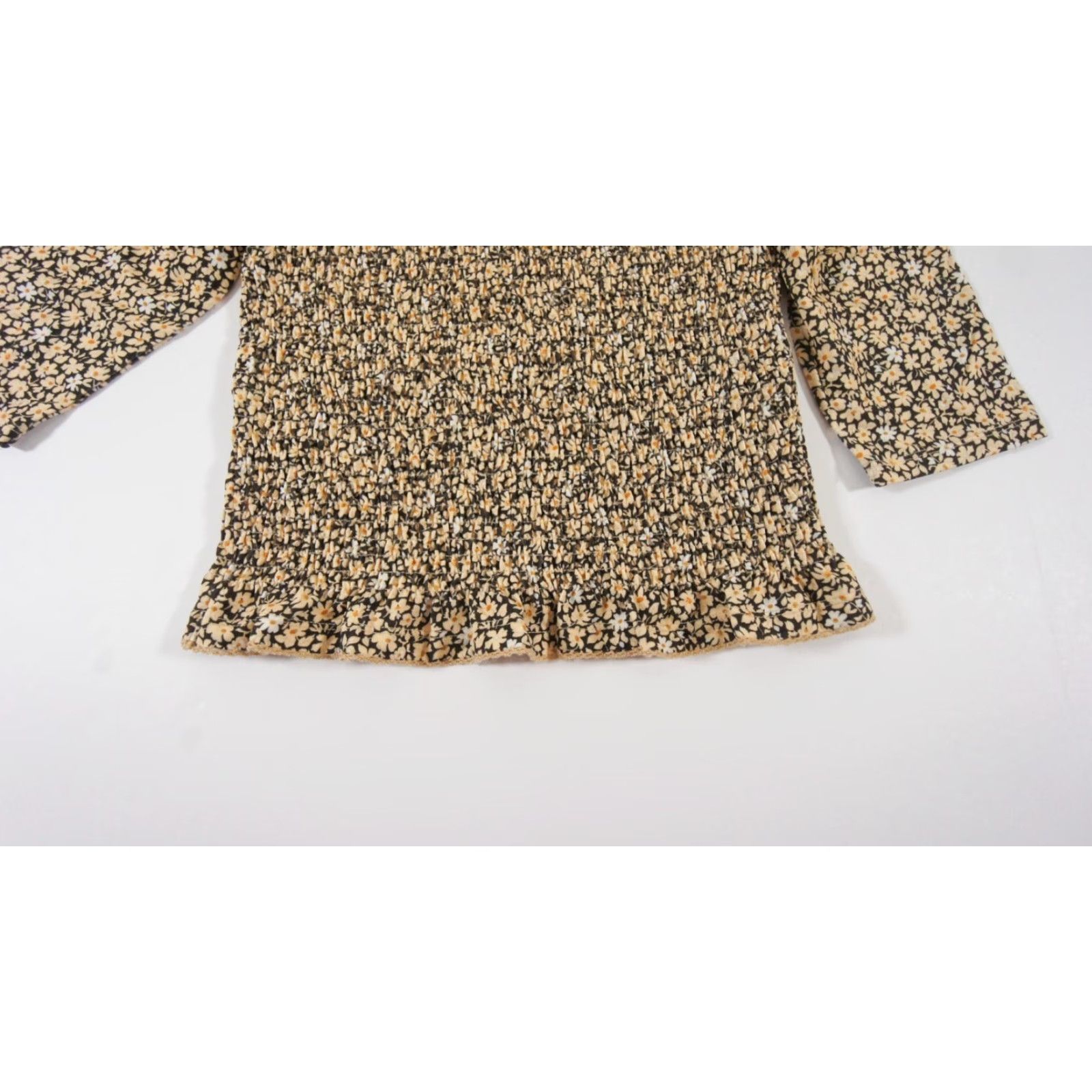 Sandro VINTAGE Sandro Women's Top Shirt Casual All Seasons Floral Crop Yellow Size 1 Size XS / US 0-2 / IT 36-38 - 4 Thumbnail