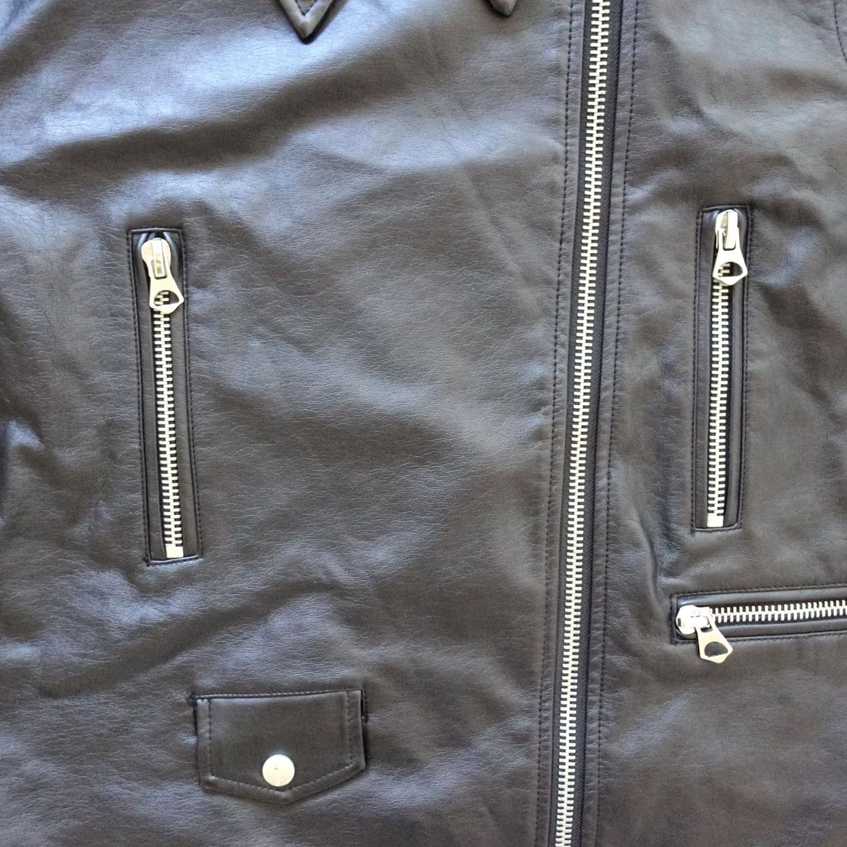 Torrid Torrid Jacket Womens 4 Black Faux Leather Moto Biker Asymmetrical Zip Pockets Jacket Womens 4 Black Faux Leather Moto Biker Zip Pockets Size S / US 4 / IT 40 - 3 Thumbnail