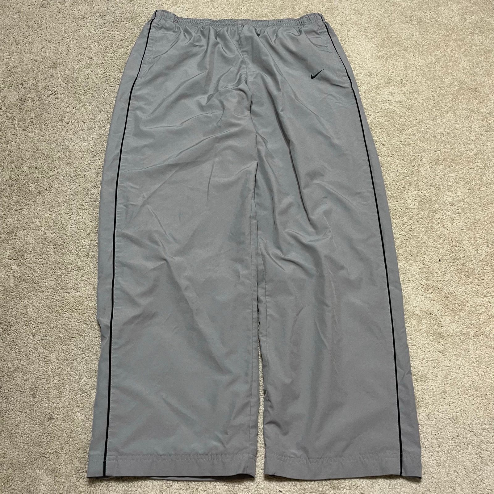 Nike Nike Y2K Baggy Skater Lined Black Striped Grey Trackpants XL Size US 32 / EU 48 - 2 Thumbnail