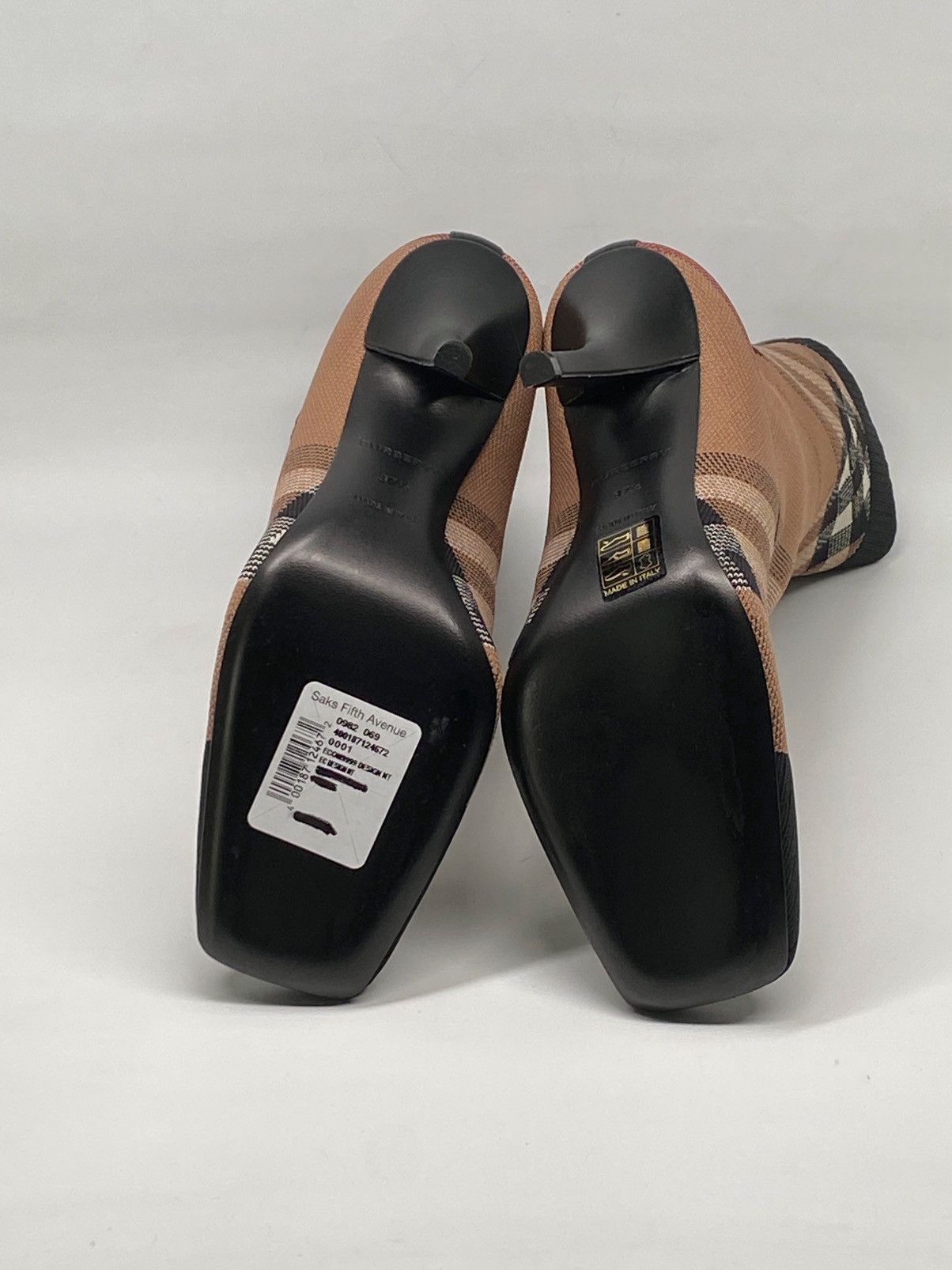 Burberry Burberry Square Toe Check Print Heel Booties size 37.5 Size US 7.5 / IT 37.5 - 14 Thumbnail