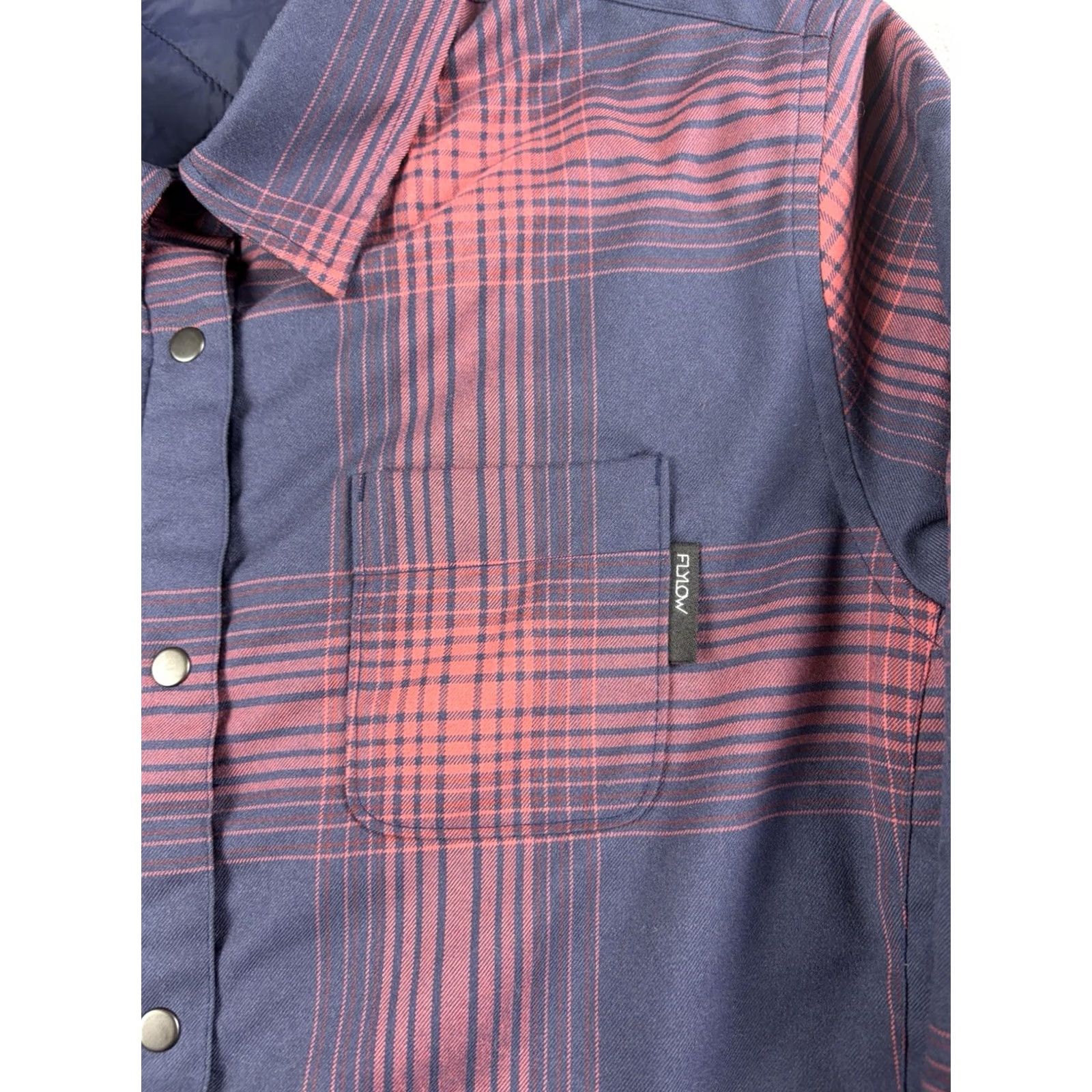 Flylow Flylow Penny Flannel Insulated Shirt Jacket Shacket Womens Large Plaid Snap Multicolor Winter Insulated Jacket Womens L Size L / US 10 / IT 46 - 2 Thumbnail
