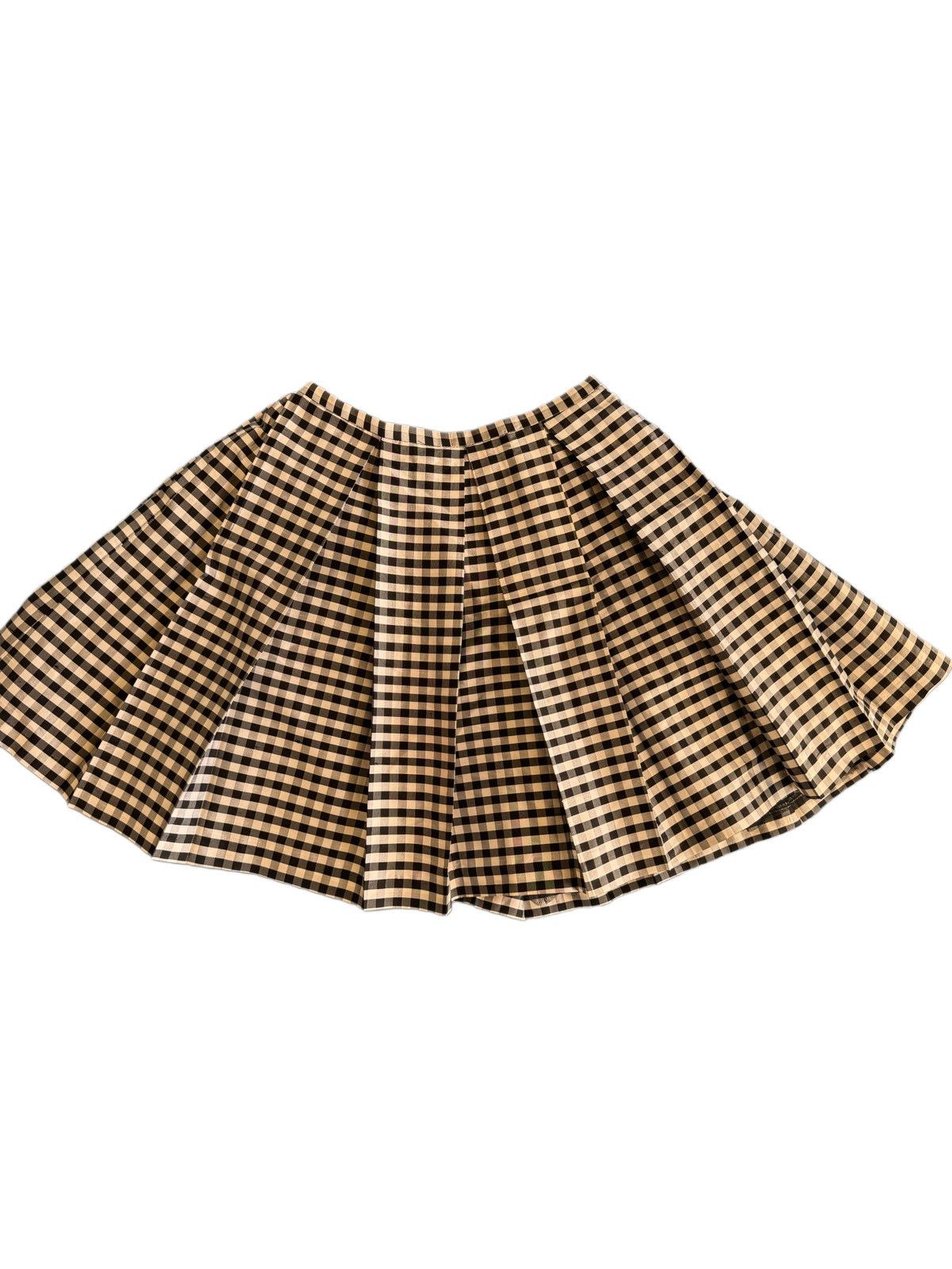 Vintage Maria Casero vintage 100% silk black white pleated checkered Size 28" / US 6 / IT 42 - 1 Thumbnail