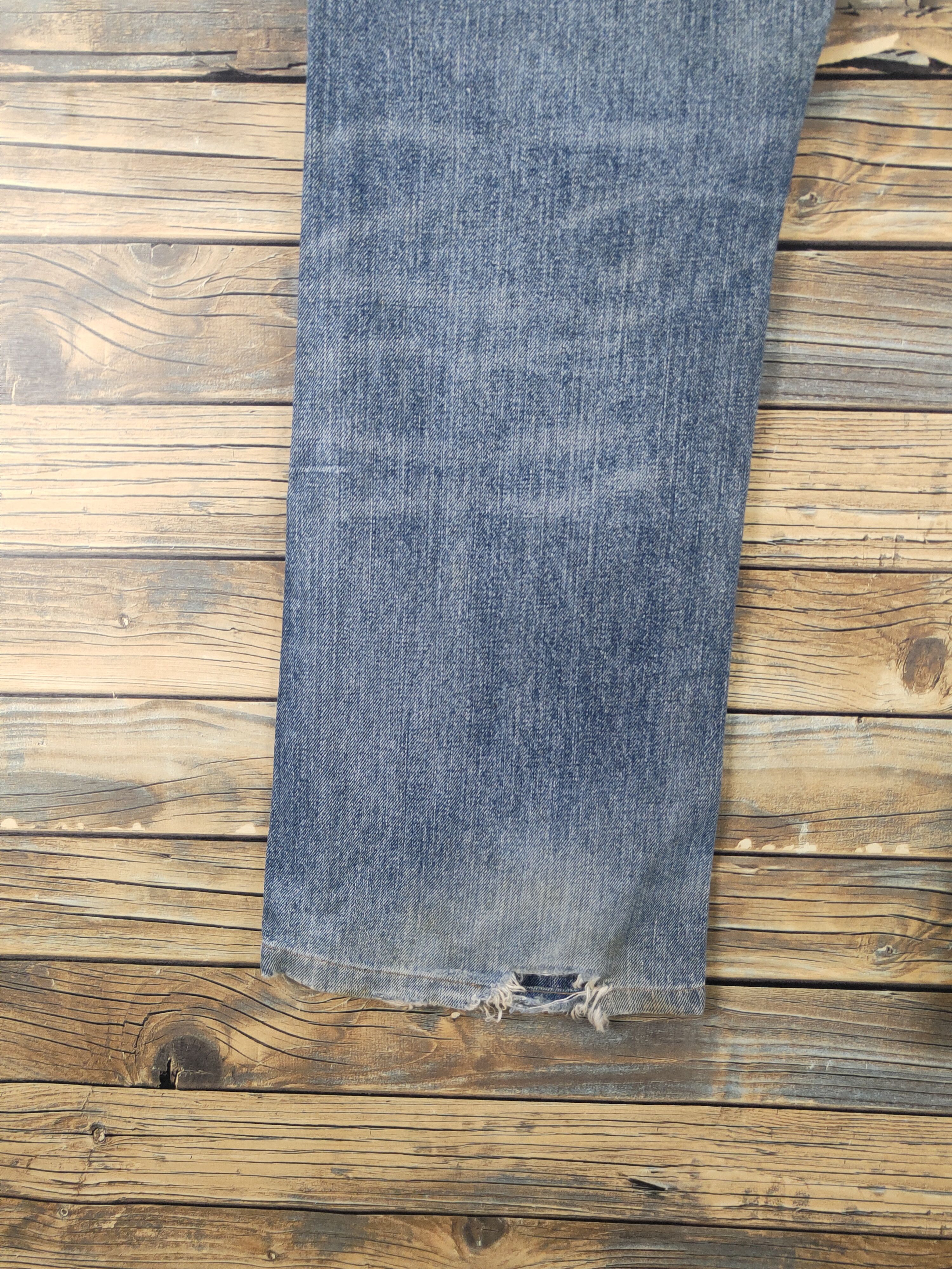 Japanese Brand Famock Blue Distressed Ripped denim Jeans #W1727 Size US 33 - 10 Thumbnail