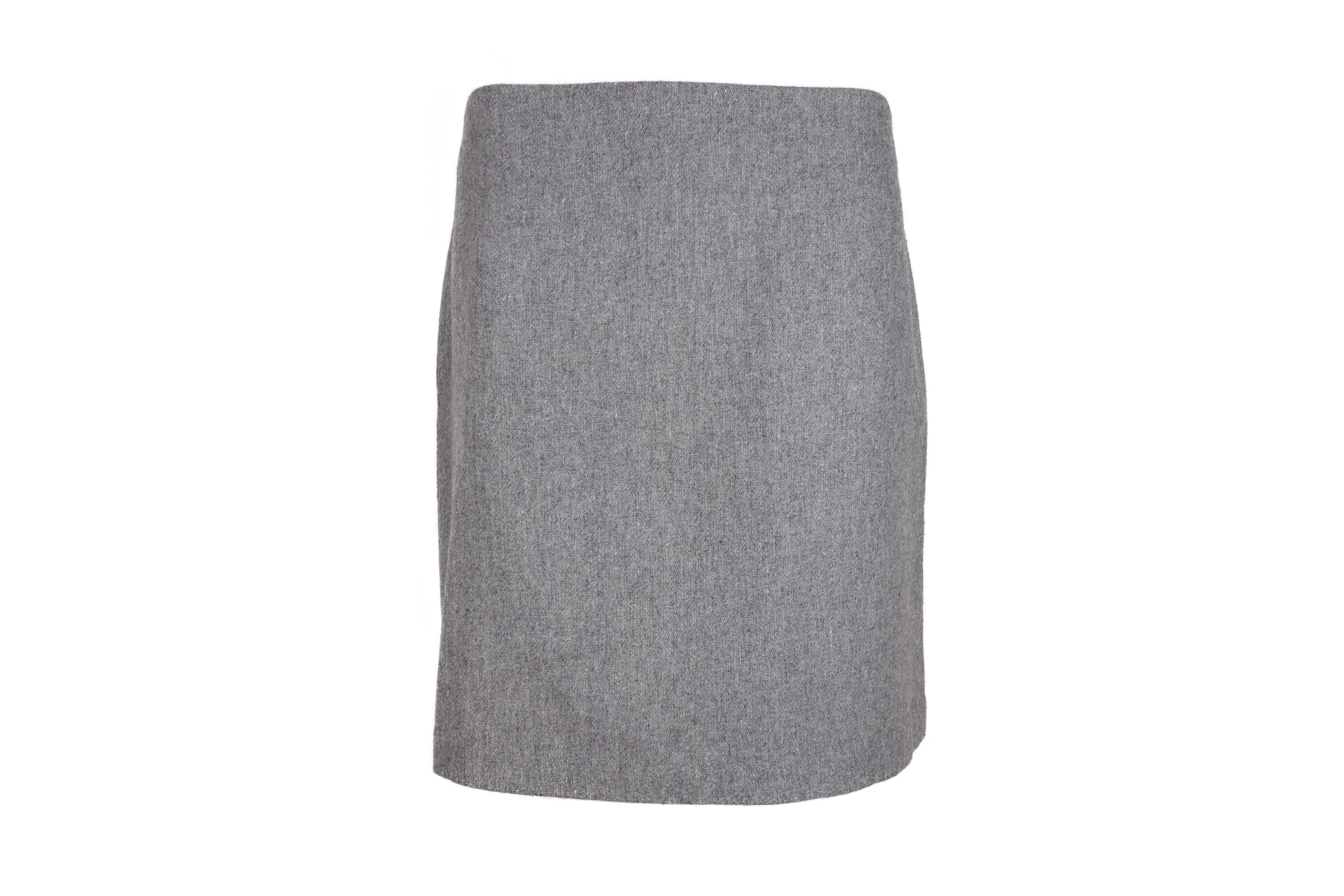 X-Girl X-Girl Kim Gordon 1990s Grey Poly Wool Mini Skirt Size 28" / US 6 / IT 42 - 1 Thumbnail
