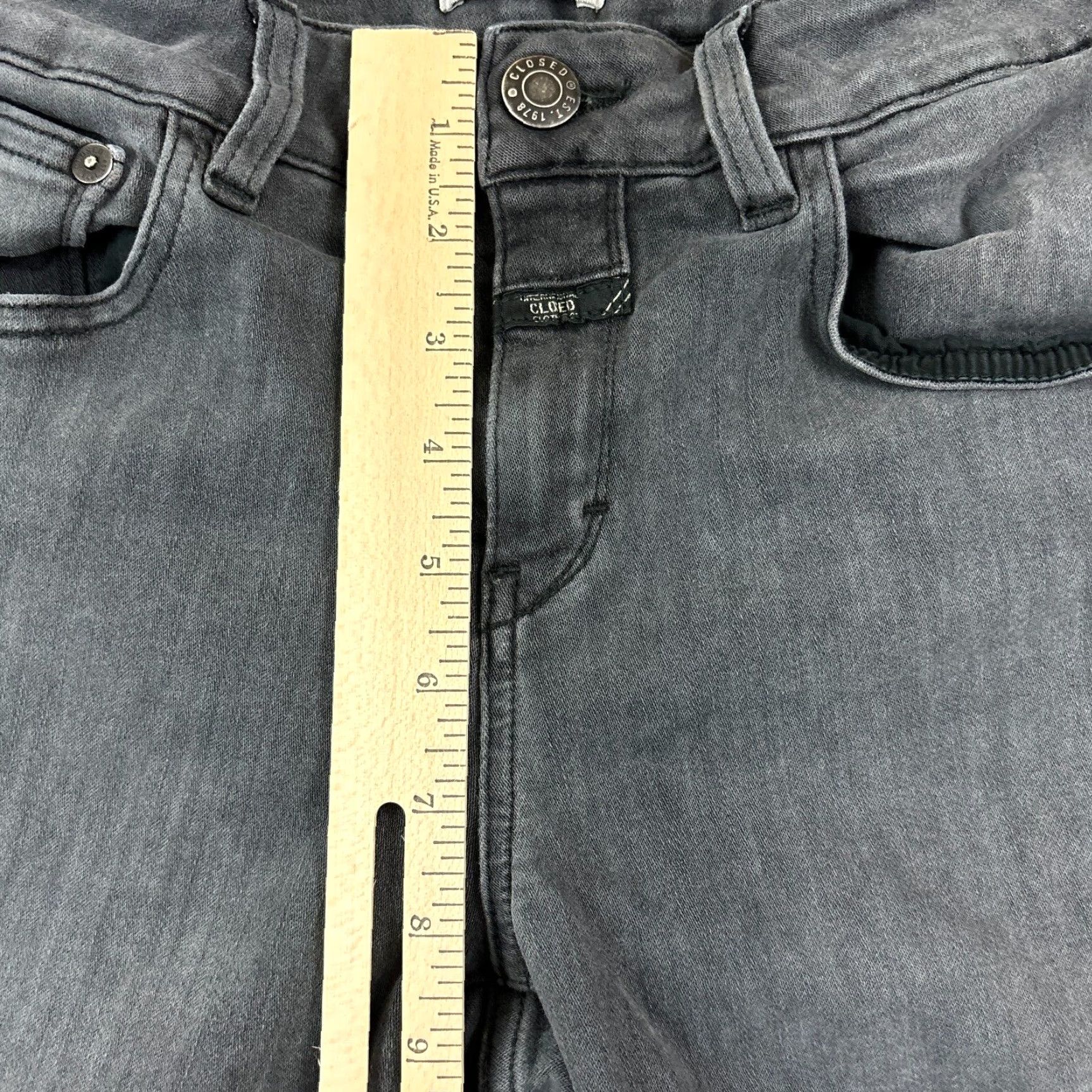 CLOSED CLOSED Jeans Women 28 Gray Skinny Low Rise Dark Wash Stretch Denim Italy 26x27 Size 28" / US 6 / IT 42 - 5 Thumbnail
