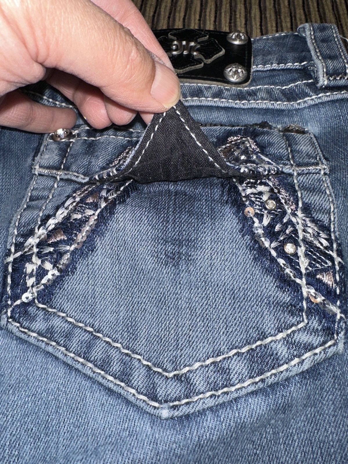 Miss Me Miss Me Bootcut Embellished Jeweled Boot Jeans JM8306B Size 30" / US 8 / IT 44 - 9 Thumbnail