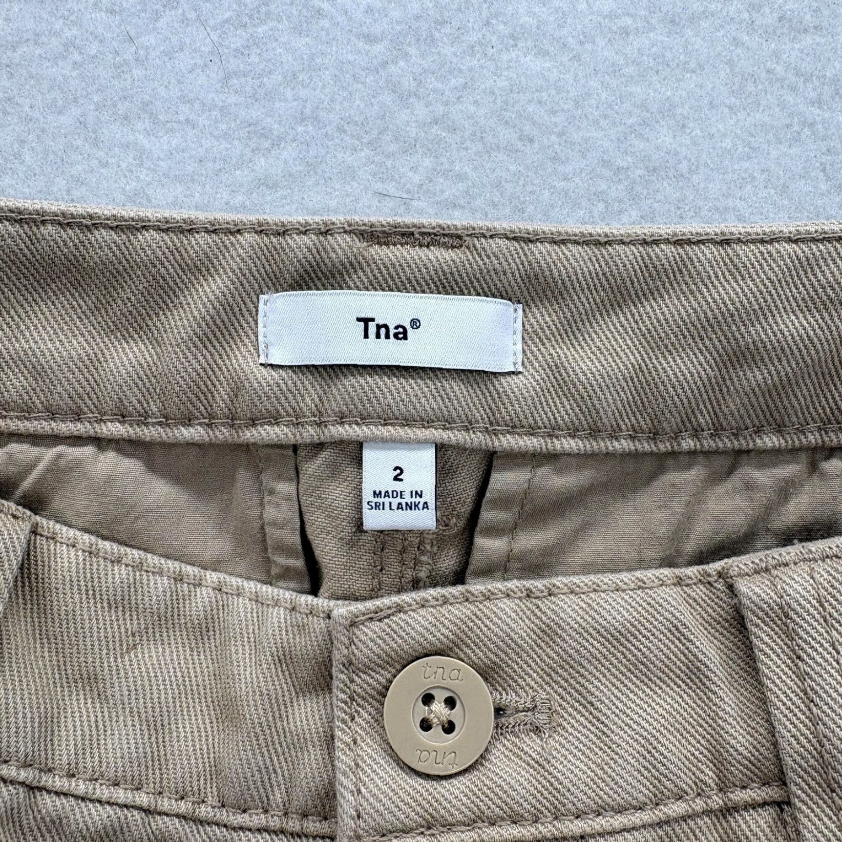 TNA Aritzia Tna Cargo Pants Womens 2 Beige Cotton Twill Straight Leg Utility Colonel Size 26" / US 2 / IT 38 - 6 Thumbnail