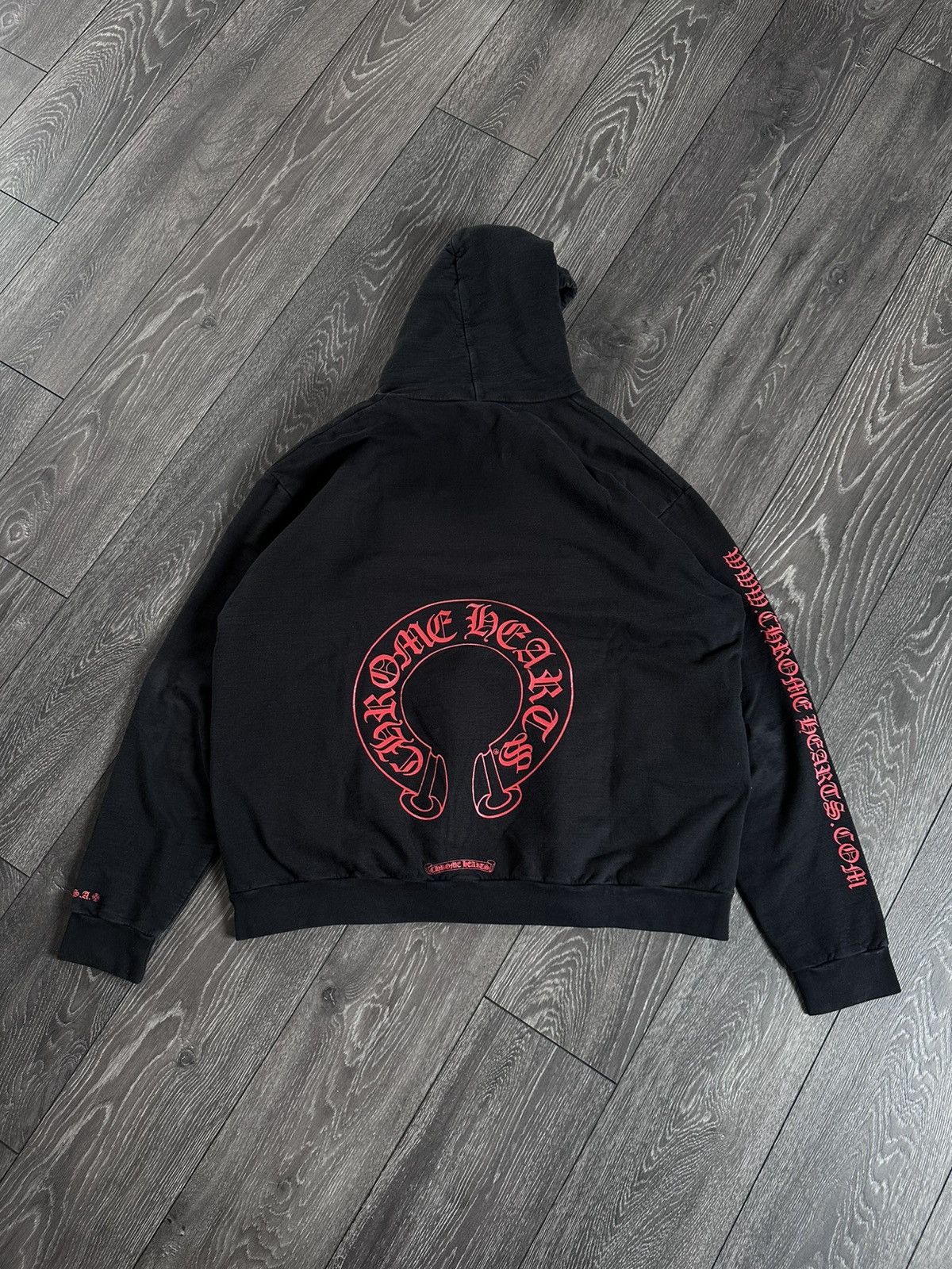 Chrome Hearts Red Horseshoe Hoodie | Grailed