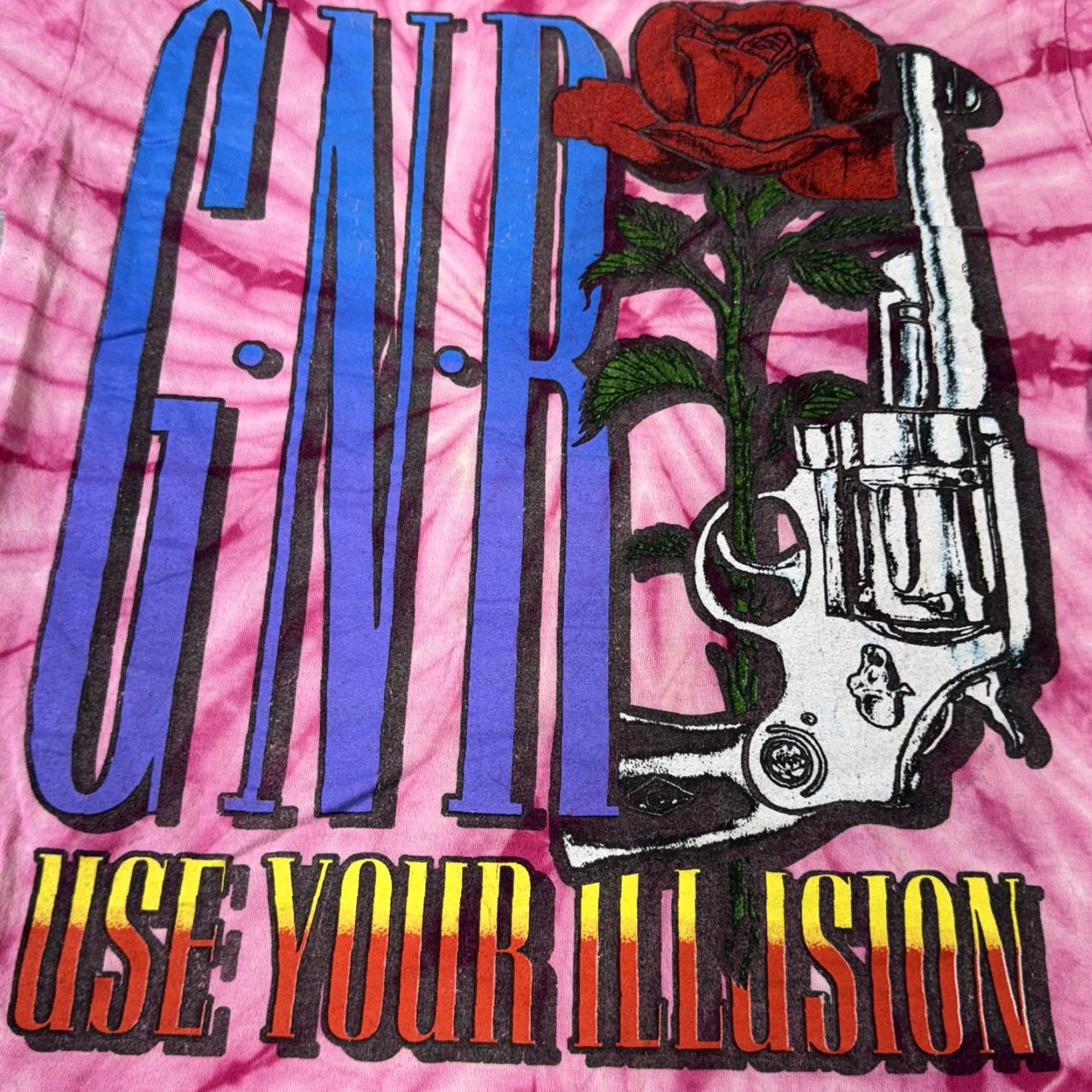 Vintage Guns N Roses Shirt Womens Medium Pink Tie Dye Cut Out Use Your Illusion Band Tee Size M / US 6-8 / IT 42-44 - 2 Thumbnail