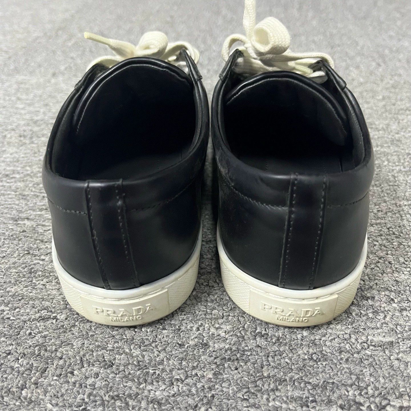 Prada prada black leather low-top fashion sneakers Size US 5.5 / EU 38 - 3 Thumbnail