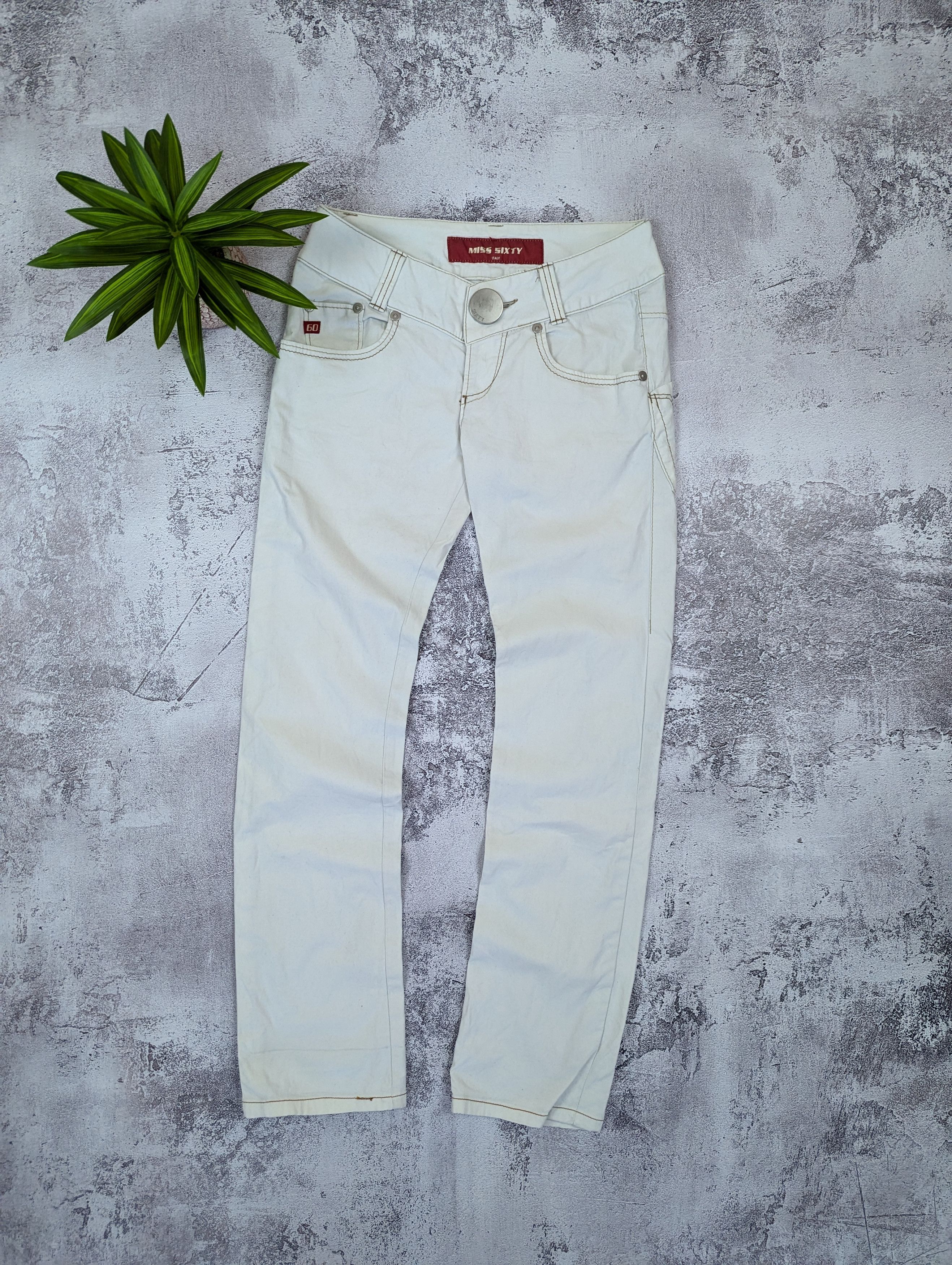 Miss Sixty Miss Sixty Y2K White Avant Garde Jeans W30 L33 Size 30" / US 8 / IT 44 - 1 Thumbnail
