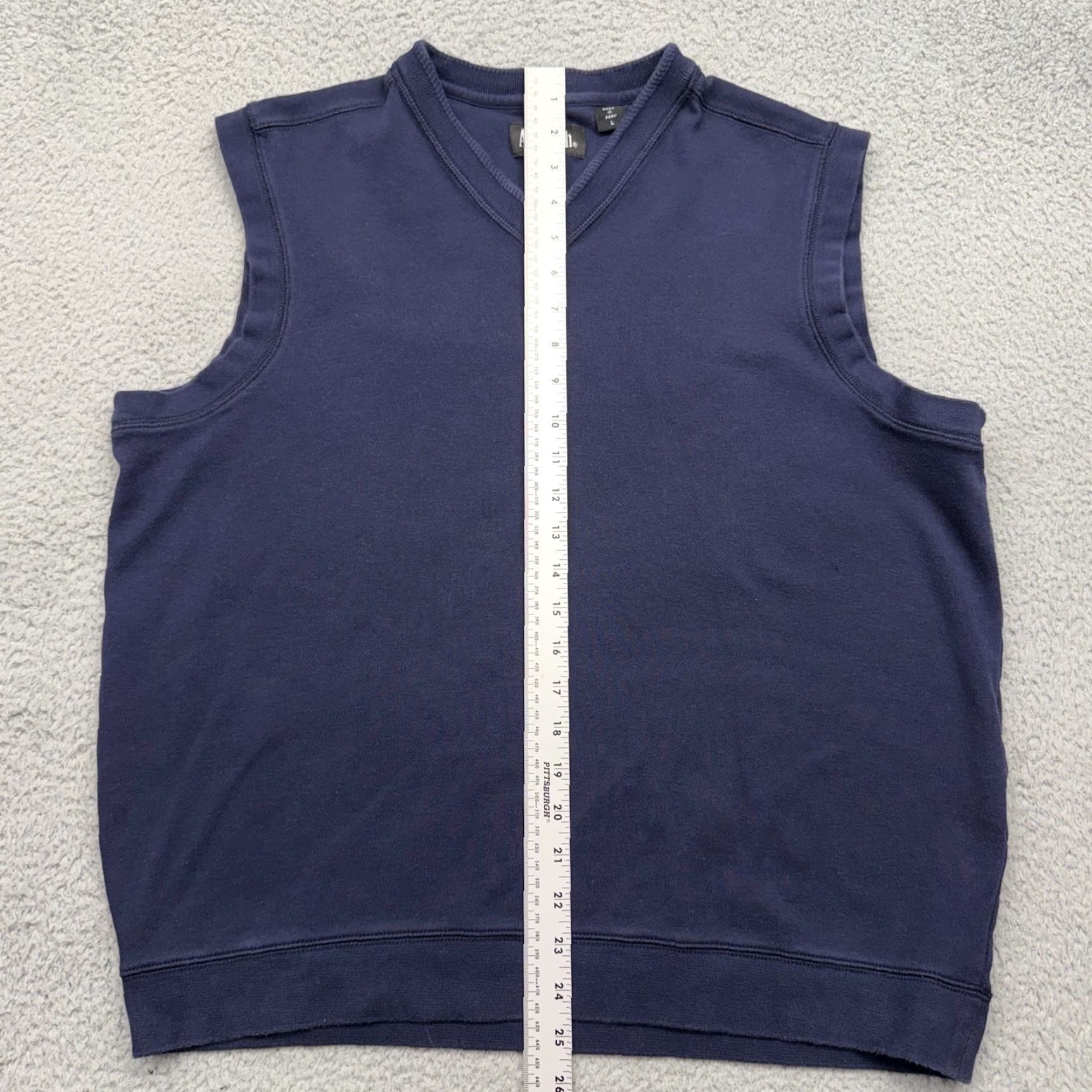 Vintage Ashworth 104 Mens Large Sleeveless V-Neck Blue Cotton Sweater Vest AM 5120BSB Size US L / EU 52-54 / 3 - 4 Thumbnail