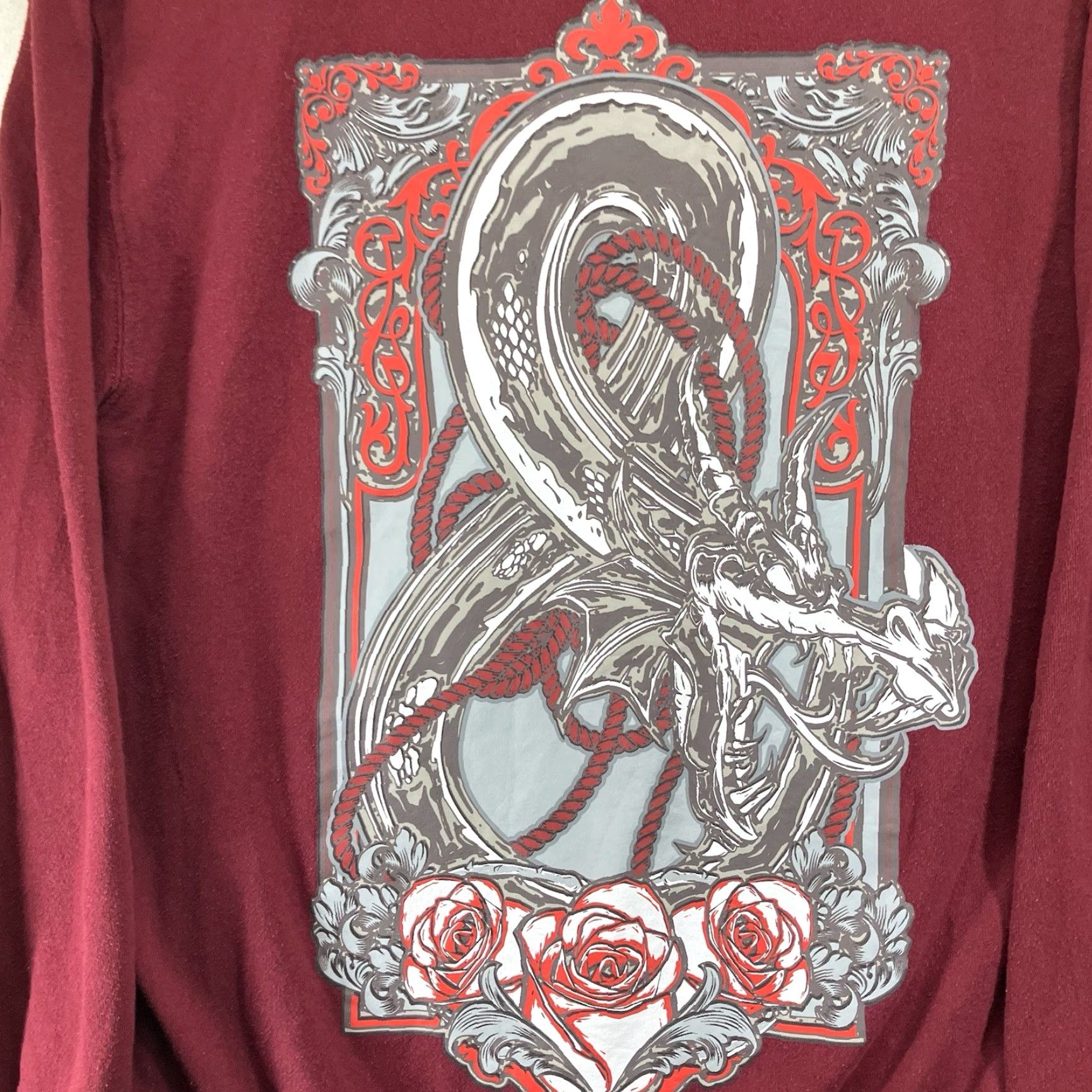 Vintage Dungeons & Dragons Hoodie Adult Medium Red Graphic Dragon Pullover Lightweight Pocket Hooded 80s Retro Mens Size US M / EU 48-50 / 2 - 3 Thumbnail