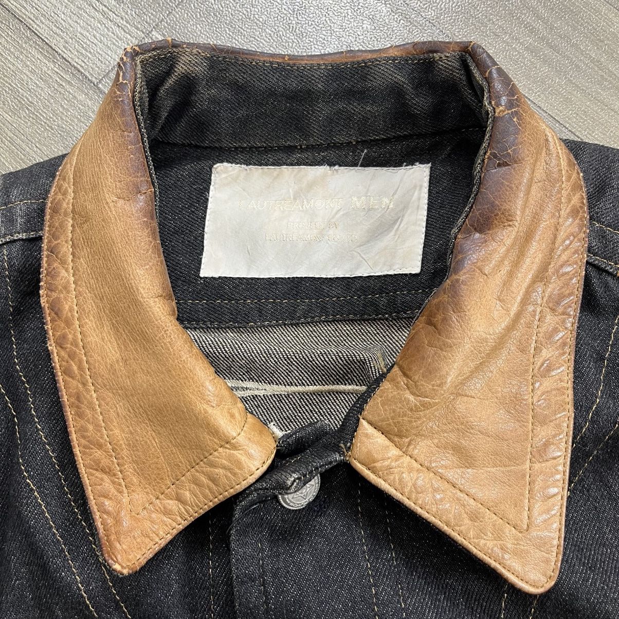 Japanese Brand 1999s Vintage Lautremont Men Embroidery Leather Denim Jacket Size US L / EU 52-54 / 3 - 14 Thumbnail