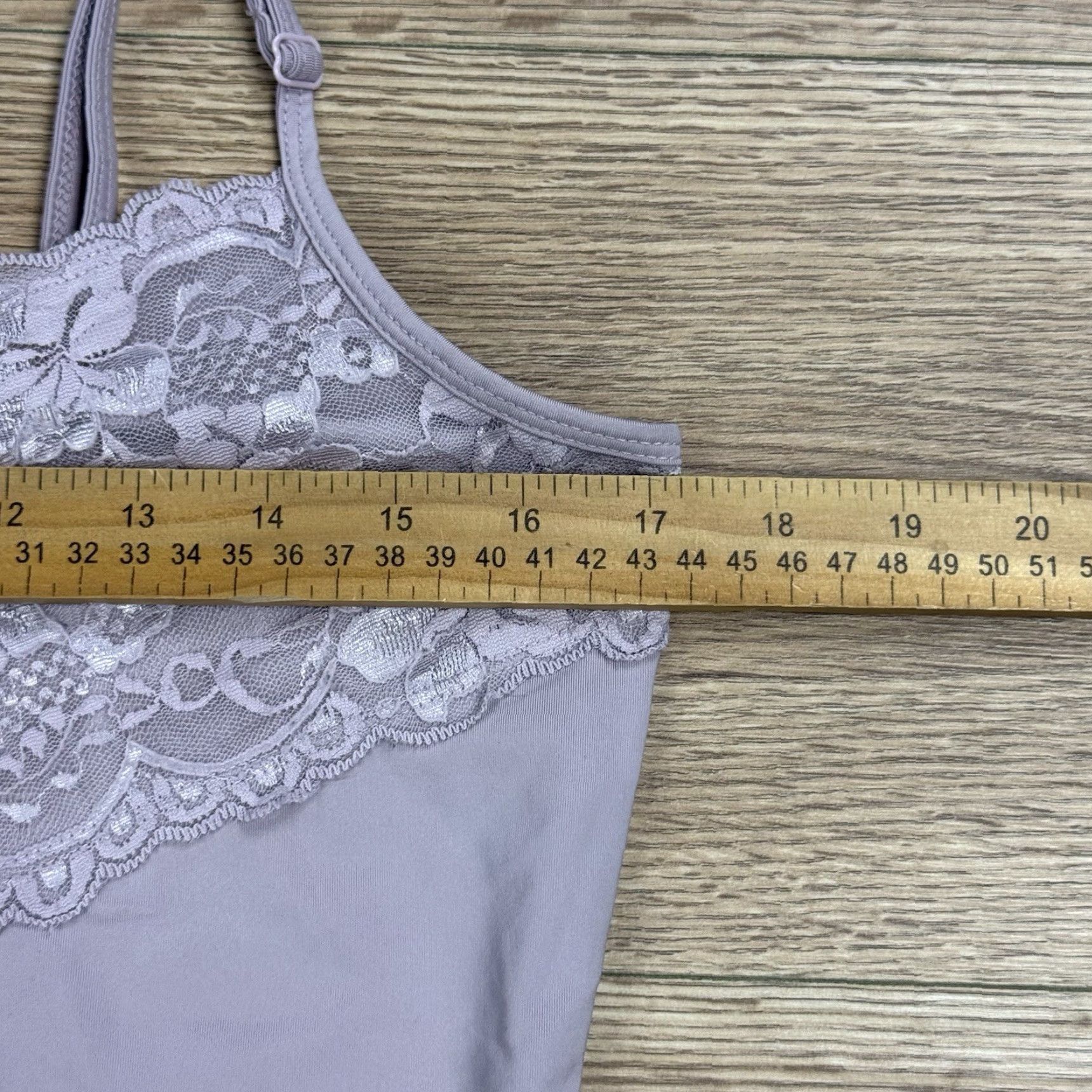 Vintage VINTAGE Studio Y cami Camisole Tank Lace Trim Lavender Purple Stretch Large L Women's Tank Camisole Lace Size ONE SIZE - 3 Thumbnail