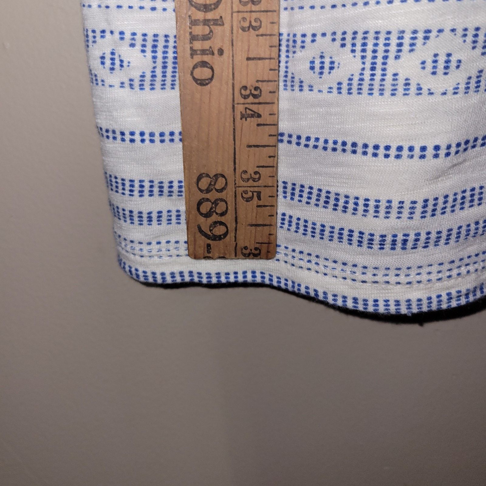 Lucky Brand Lucky Brand Summer White Blue Dress Size Large Aztec Boho Size L / US 10 / IT 46 - 3 Thumbnail