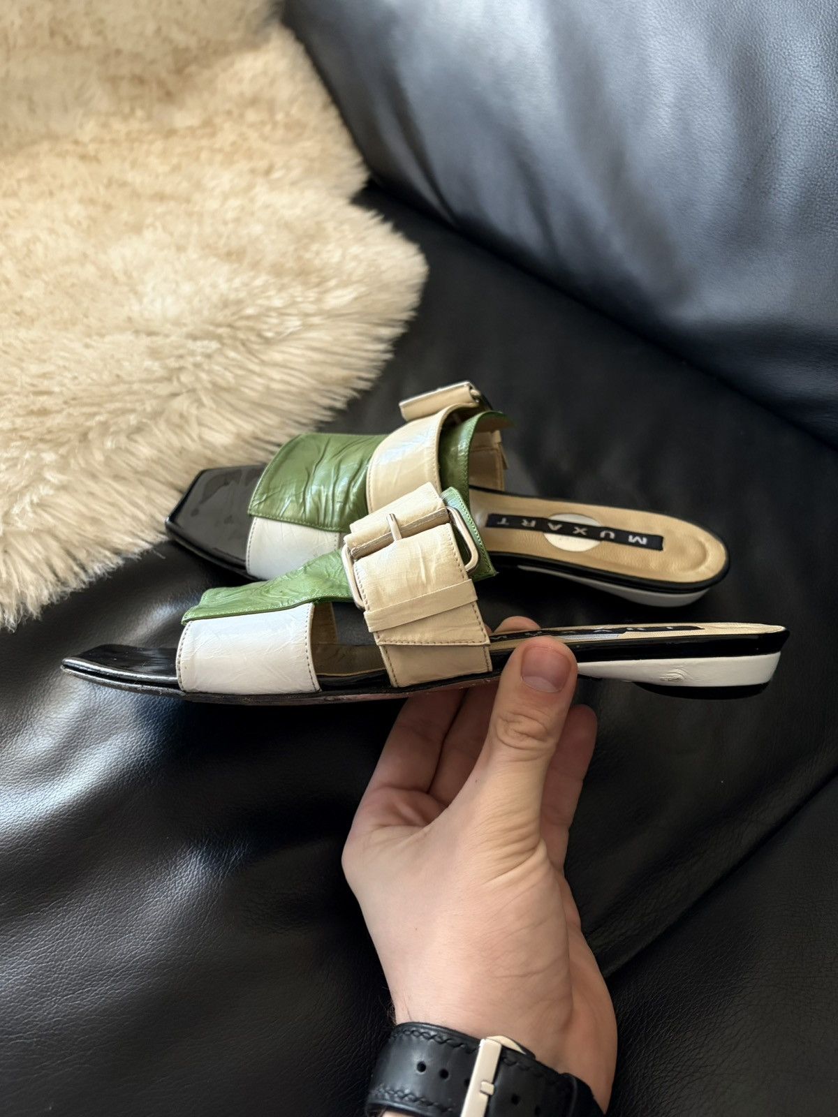 Other MUXART Barcelona Avant-Garde Archive Mules Square Toe Buckle Size US 8.5 / IT 38.5 - 4 Thumbnail