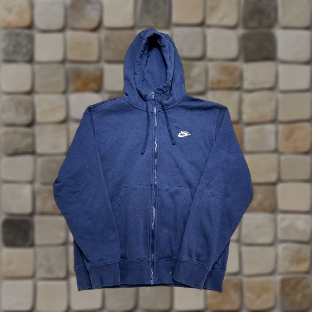 Nike Nike Hoodie Mens Medium Blue Cotton Blend Full Zip Crew Neck Sportswear Fleece Hooded GYM & Training Winter Fall Spring Regular Color Blue Mens Size US M / EU 48-50 / 2 - 1 Thumbnail