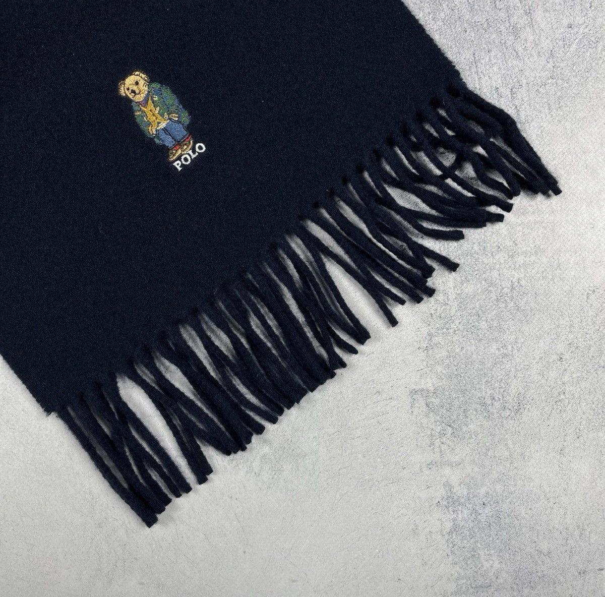 Polo Ralph Lauren Polo Ralph Lauren Bear 100% Virgin Wool Scarf One Size Navy Size ONE SIZE - 3 Thumbnail