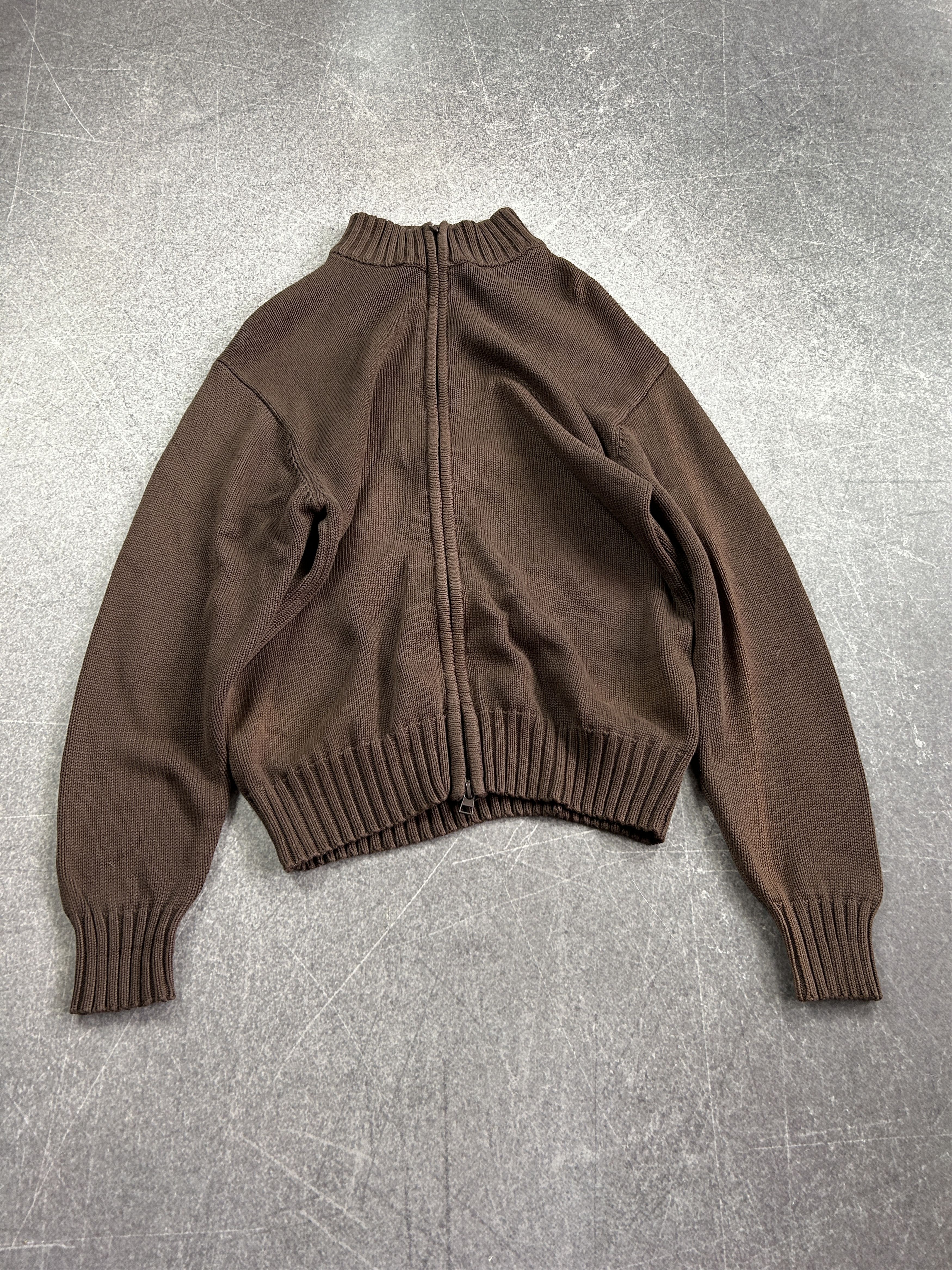 streetwear travis scott balenci style brown zip sweater y2k