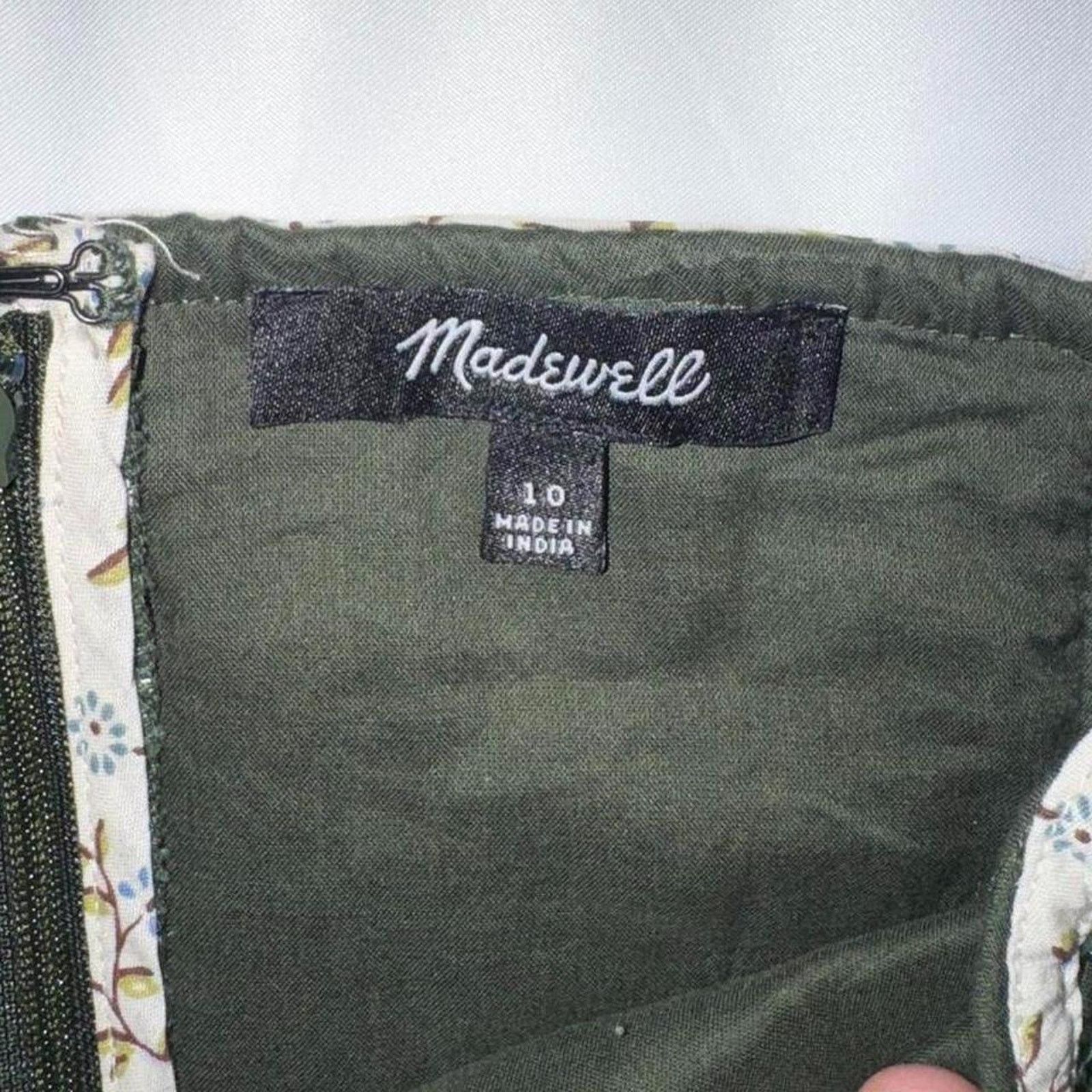 Madewell Madewell green polka dot dress Size L / US 10 / IT 46 - 3 Thumbnail