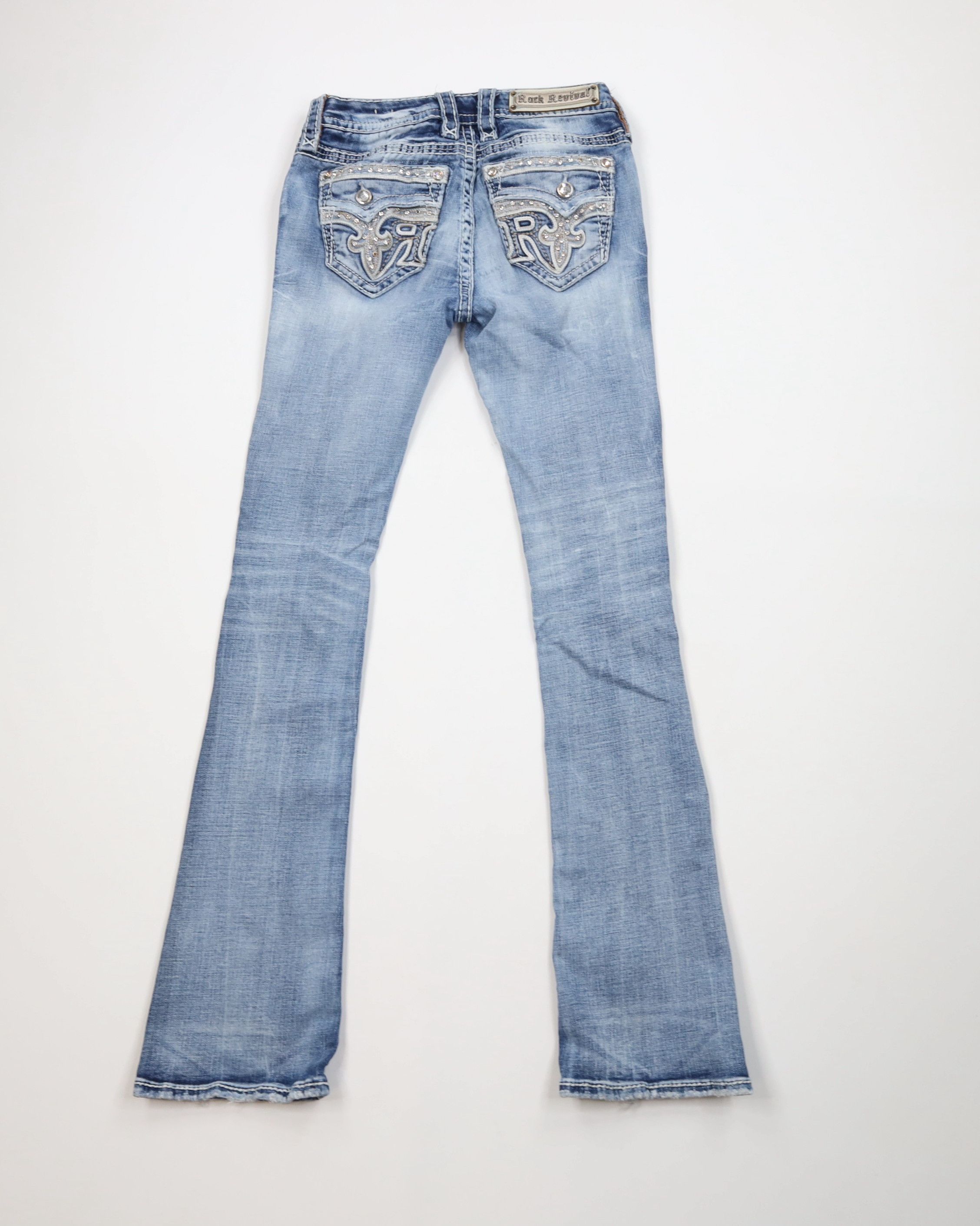 Rock Revival Rock Revival Thick Stitch Jeweled Sundee Bootcut Jeans Blue Size 26" / US 2 / IT 38 - 11 Thumbnail