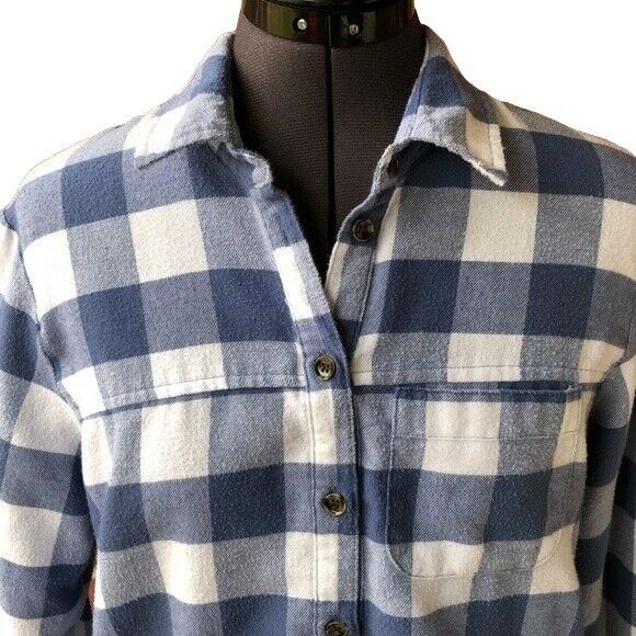 Nordstrom Free Press Nordstrom Women's Blue Plaid Flannel Lounge Sleep Size XS / US 0-2 / IT 36-38 - 2 Thumbnail