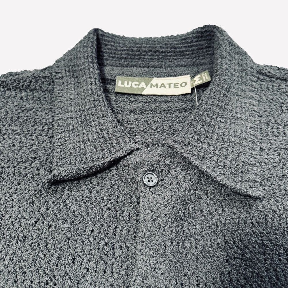 Other NWT New Luca Mateo Textured Open Knit Boxy Fit Button Grey Size US M / EU 48-50 / 2 - 7 Thumbnail