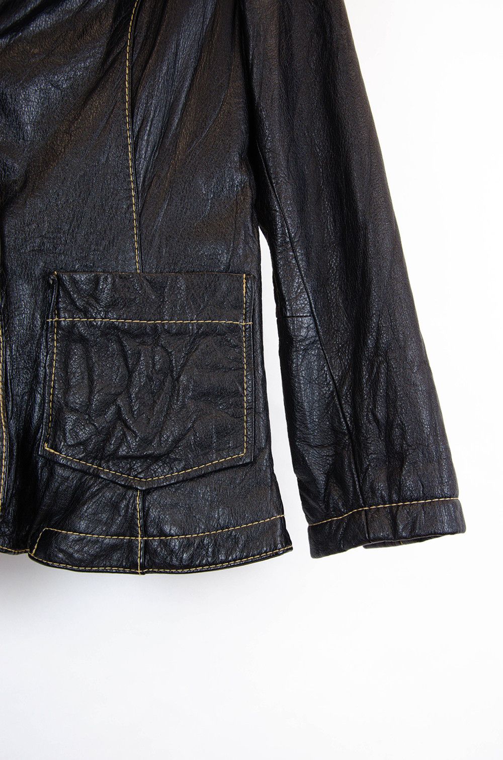 Vintage LEONARDO Vintage Leather Blazer S/M – Black Size S / US 4 / IT 40 - 3 Thumbnail