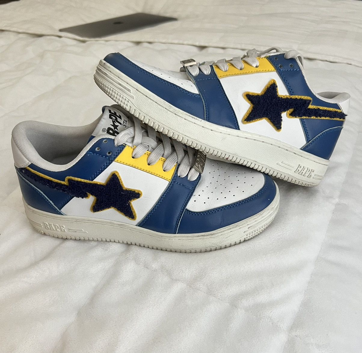 A Bathing Ape Bapesta Low “Patched Navy”